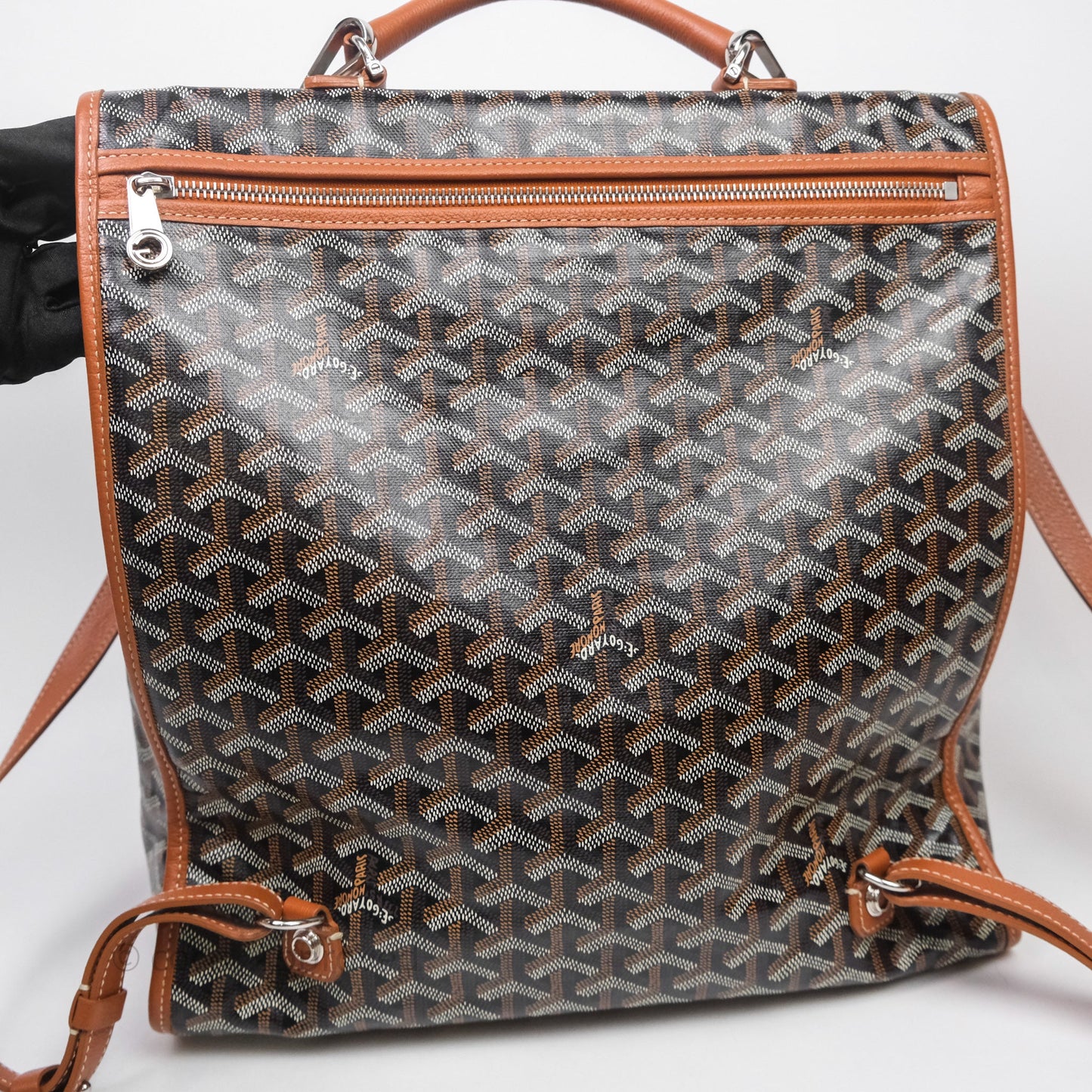 Goyard Saint Léger Backpack Black/ Tan