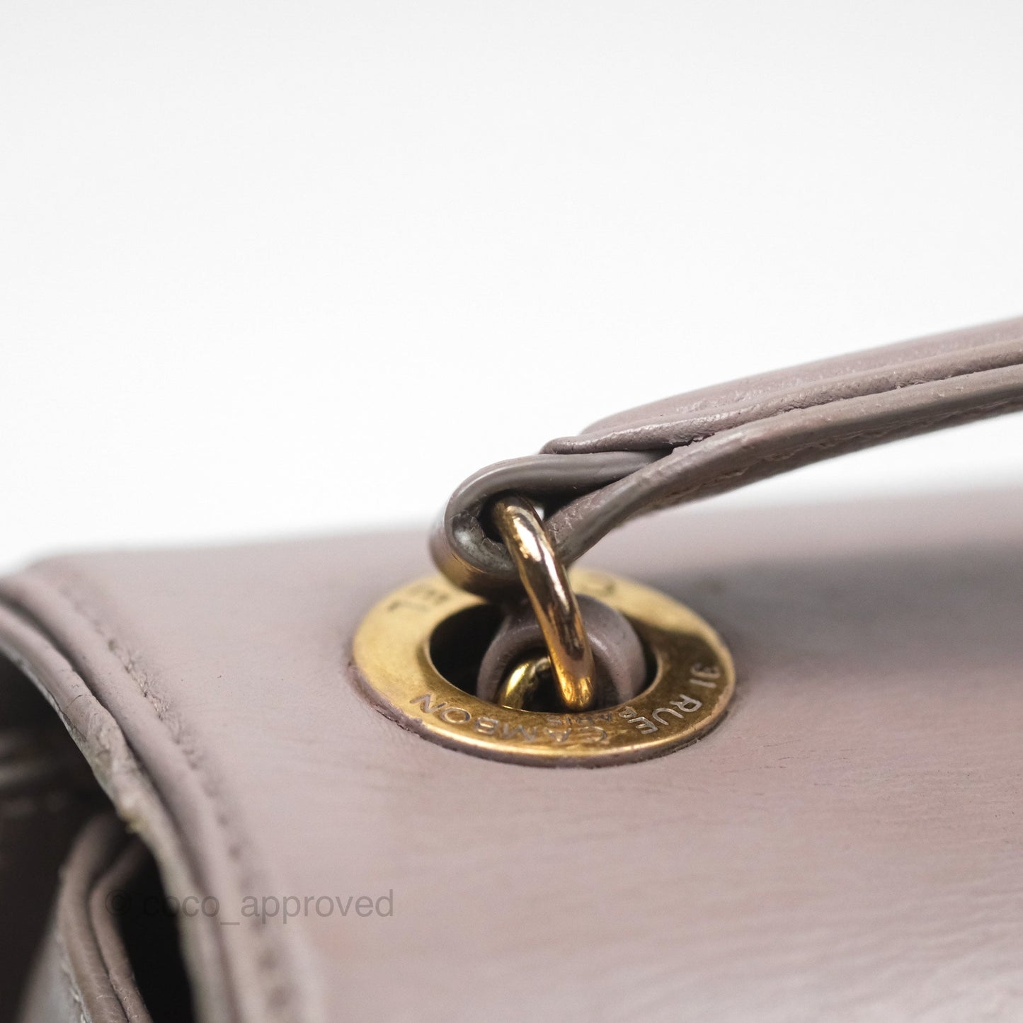 Chanel Coco Curve Flap Burnished Lilac Grey Calfskin Goatskin Antique Gold Hardware