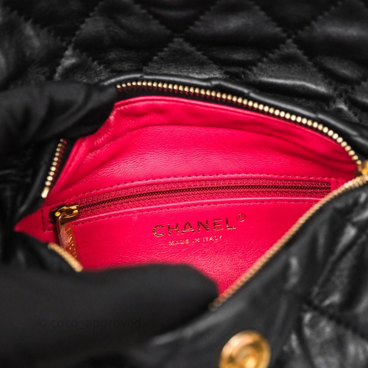 Chanel Small Hobo Bag Crumpled Black Lambskin Aged Gold Hardware