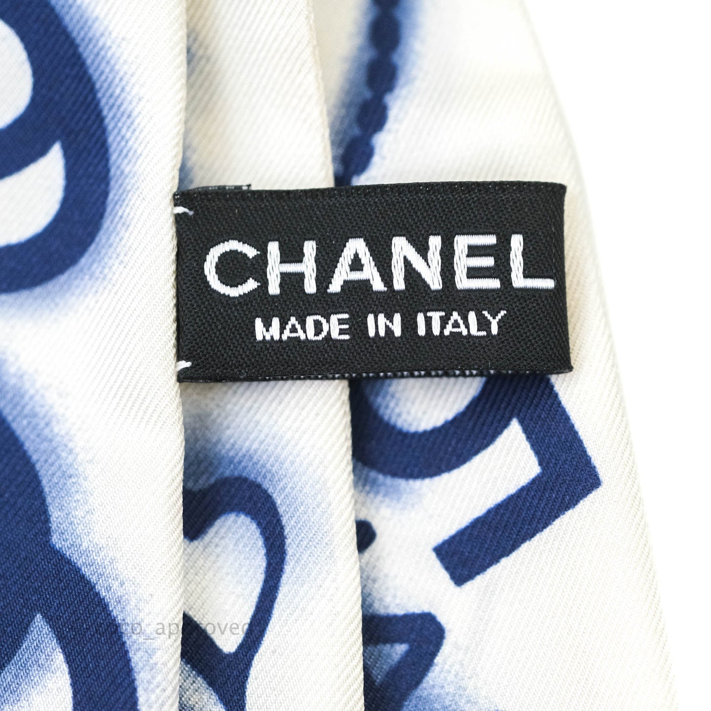 Chanel CC Silk Twilly in White