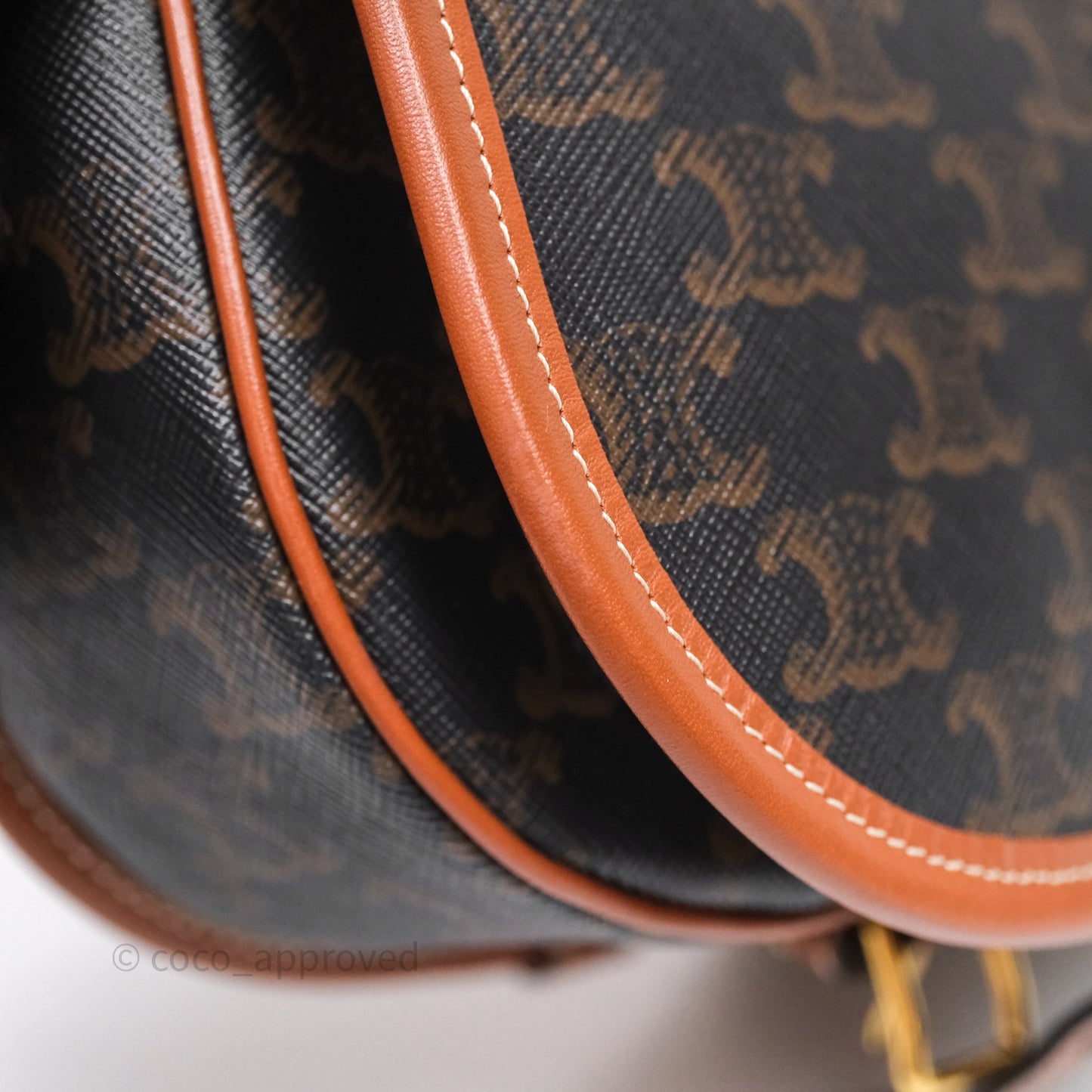 Celine Medium Folco Bag Triomphe Canvas Tan