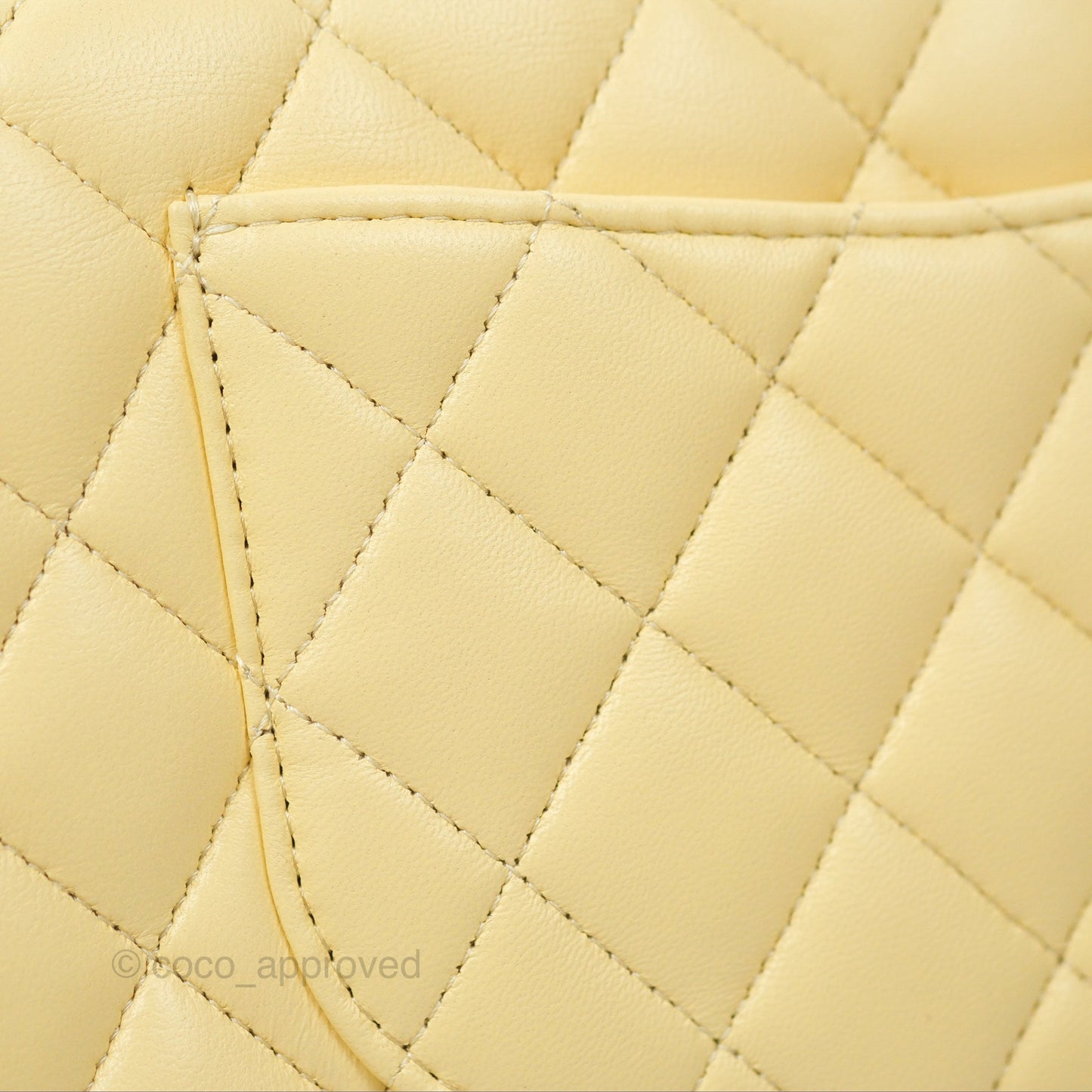 Chanel Classic M/L Medium Flap Quilted Yellow Lambskin Gold Hardware