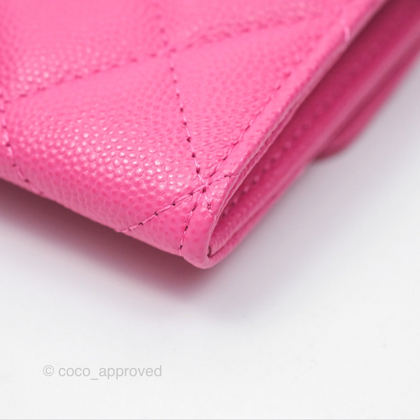 Chanel Mini Wallet With Chain Pink Caviar Gold Hardware