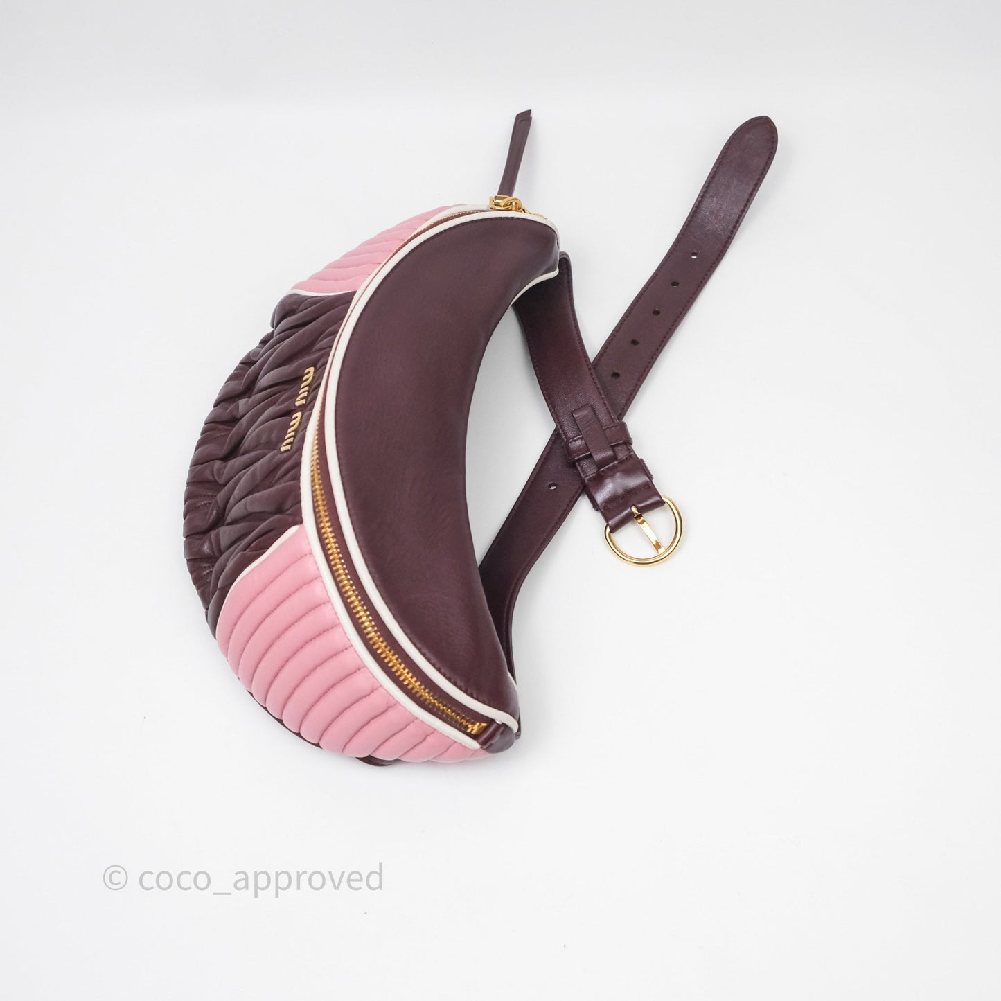 Miu Miu Bumbag Burgundy/Pink Gold Hardware