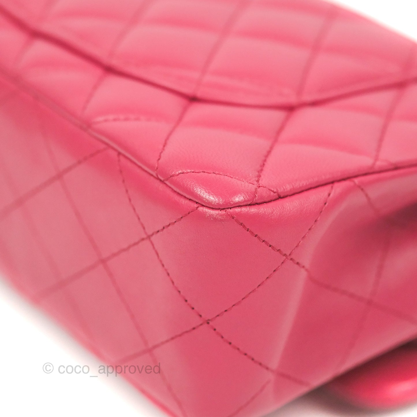 Chanel Small Classic Flap Quilted Dark Rosy Pink Lambskin Silver Hardware