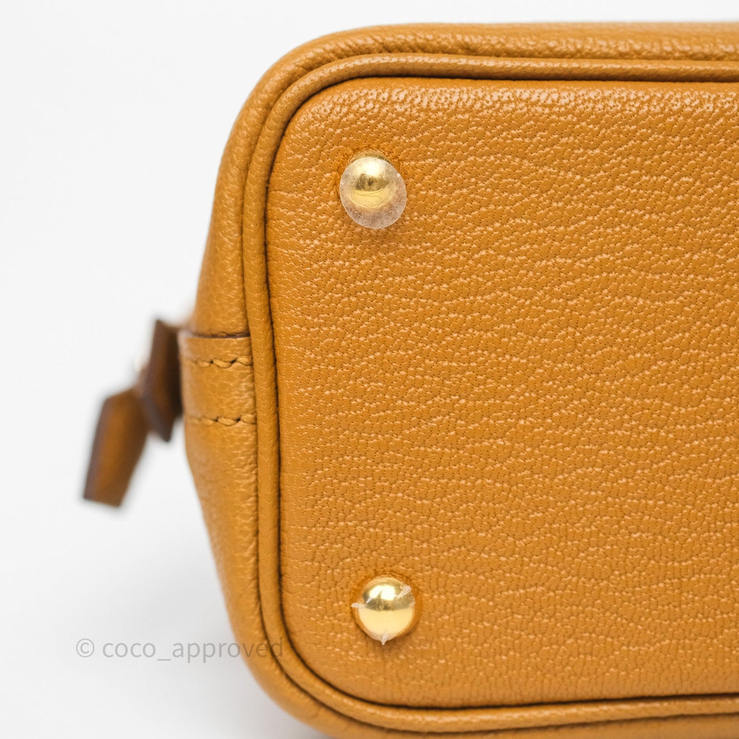 Hermès Bolide Mini 1923 Caramel 28 Chevre Mysore Strap Ficelle/Black Gold Hardware