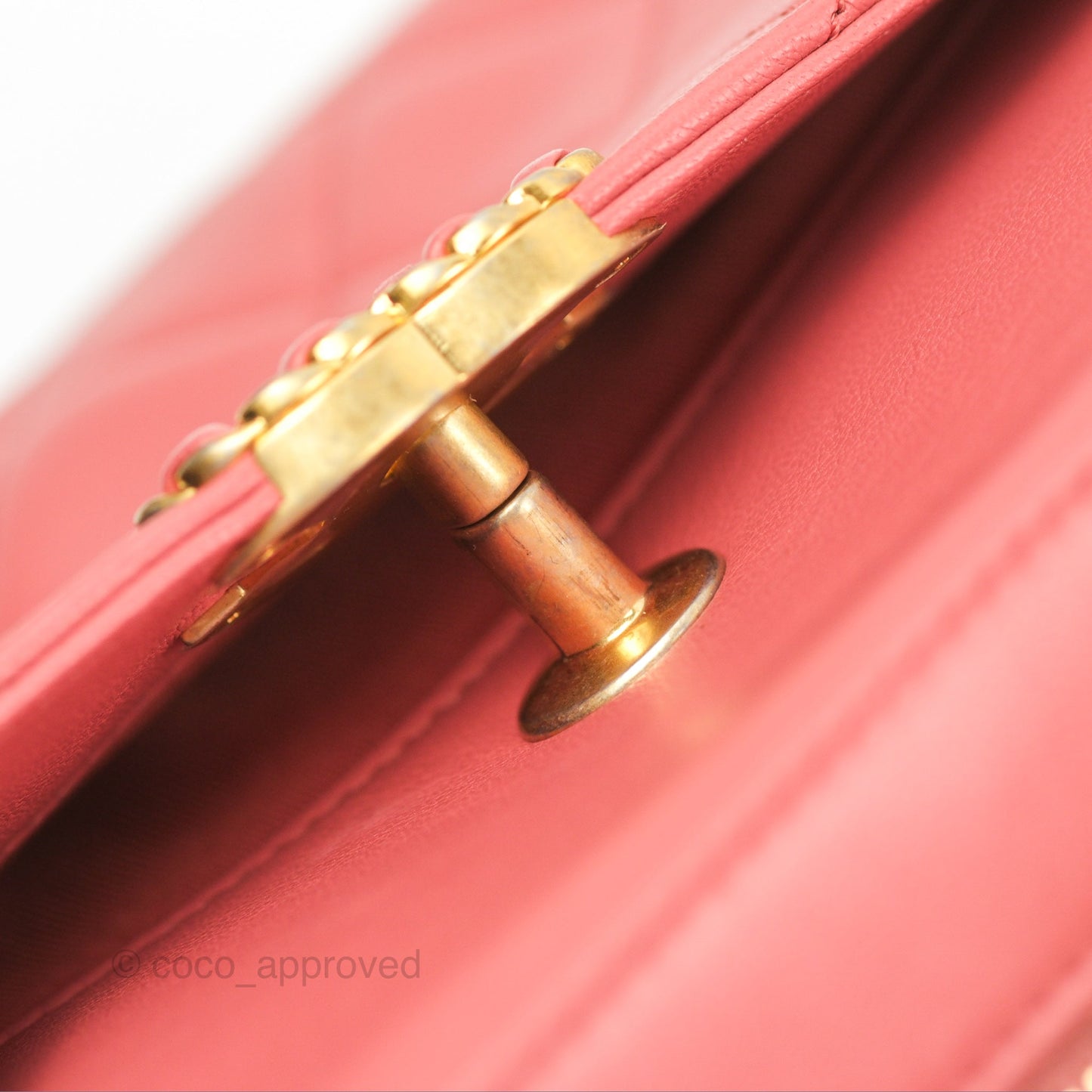 Chanel Chain Infinity Camera Case Pink Goatskin Aged Gold Hardware