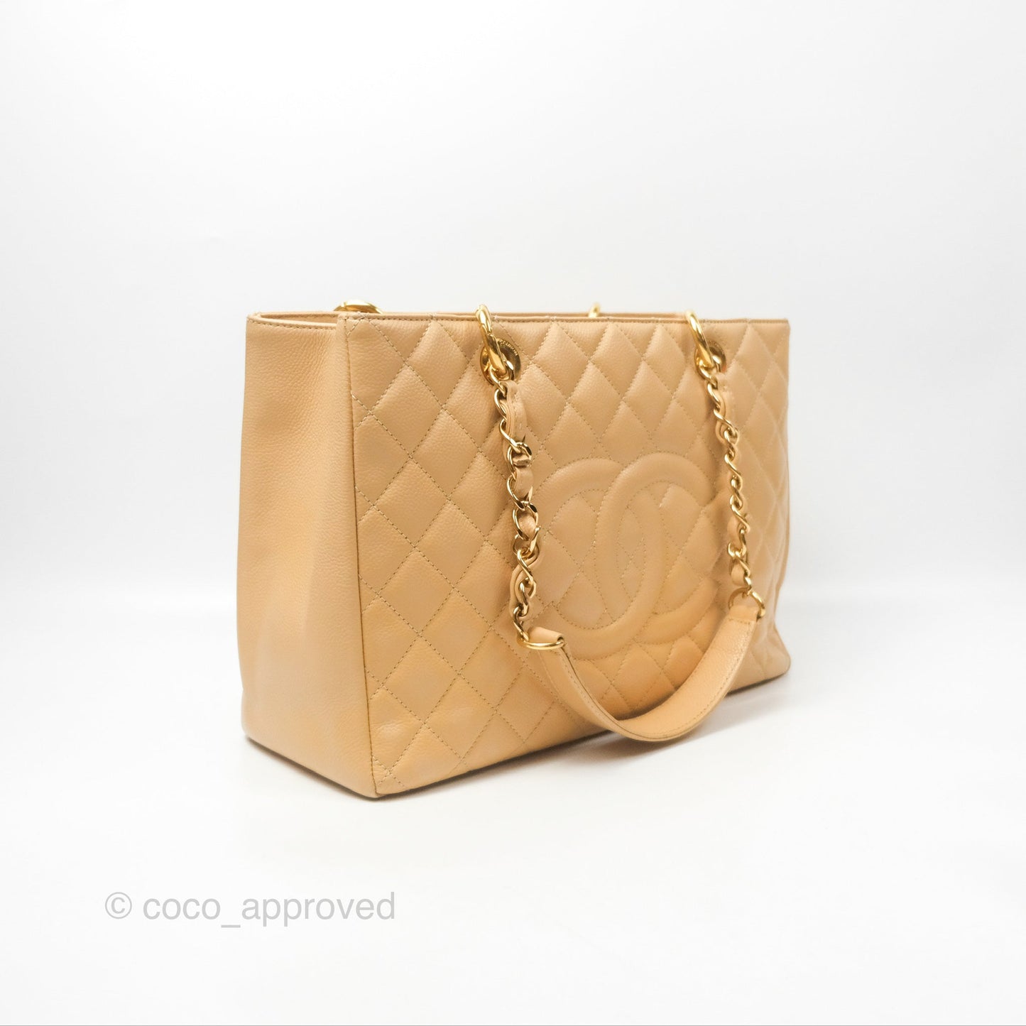 Chanel GST Beige Caviar Gold Hardware