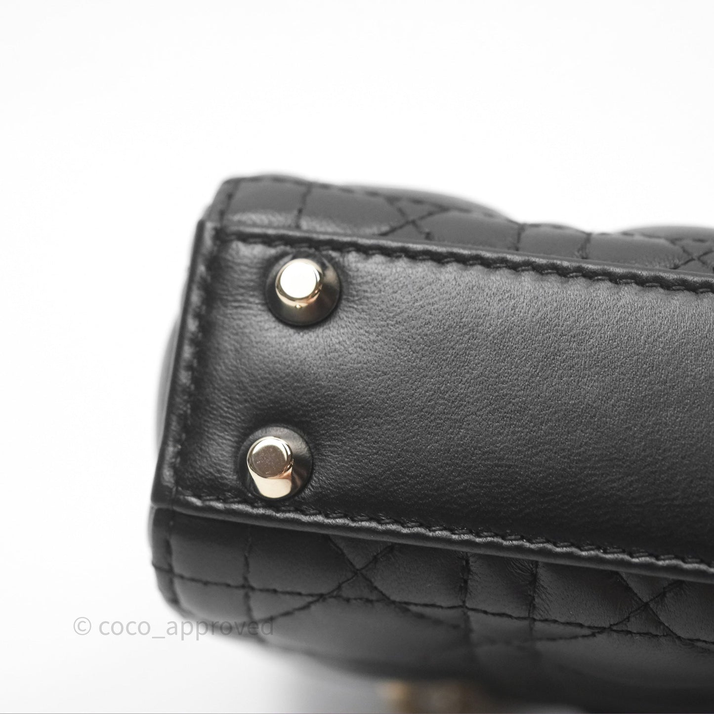 Christian Dior Micro Lady Dior Cannage Black Lambskin Gold Hardware