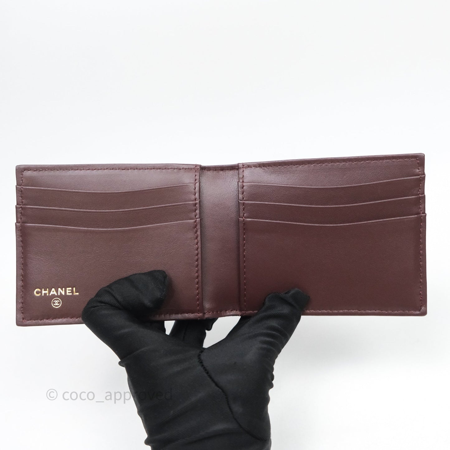 Chanel Quilted Classic Flap Card Holder Black Caviar Gold Hardware 23C