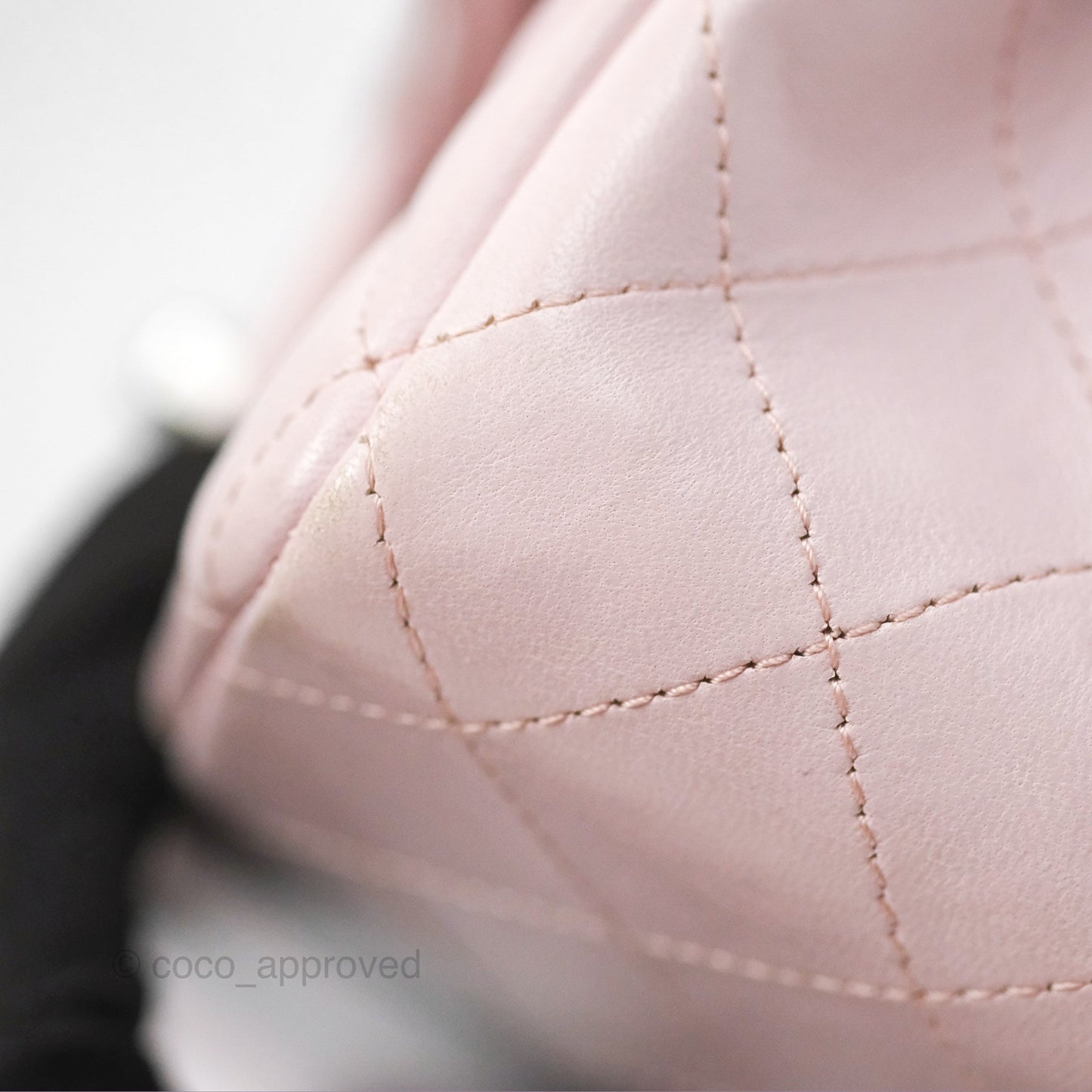 Chanel Quilted Mini Rectangular Light Pink Lambskin Silver Hardware