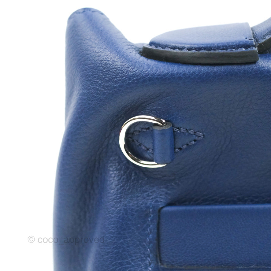 Hermès 24/24 21 Mini Bleu Saphir Evercolor/Swift Palladium Hardware