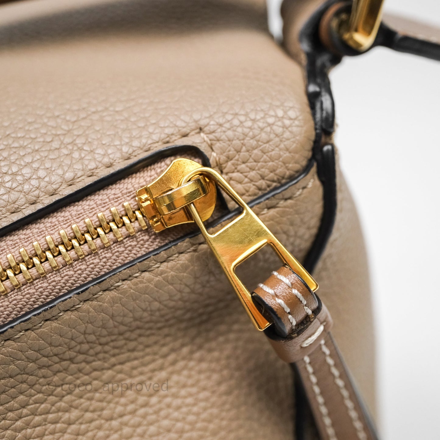 Loewe Small Puzzle Bag Sand Mink Grained Calfskin Gold Hardware