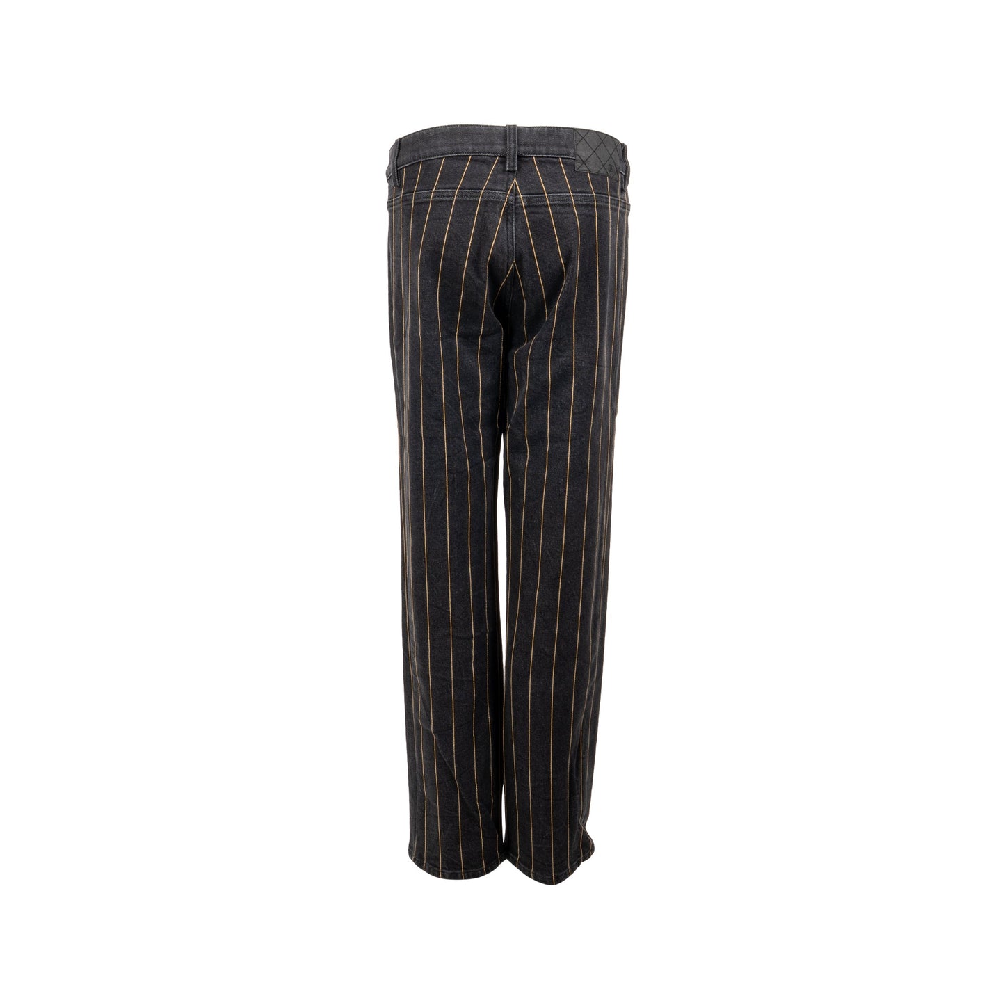 Chanel size 40 gold striped jeans pants cotton/elastane black