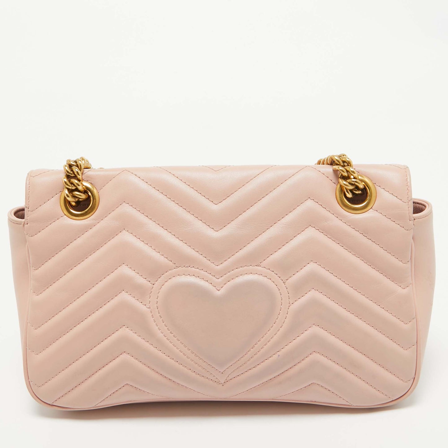 Luxury Gucci Trending 2025 Pink Matelass&eacute; Leather Small Gg Marmont Shoulder Bag..