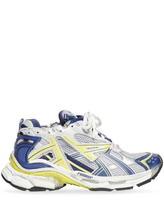Luxury Balenciaga Runner Low Top Sneakers White Blue Yellow
