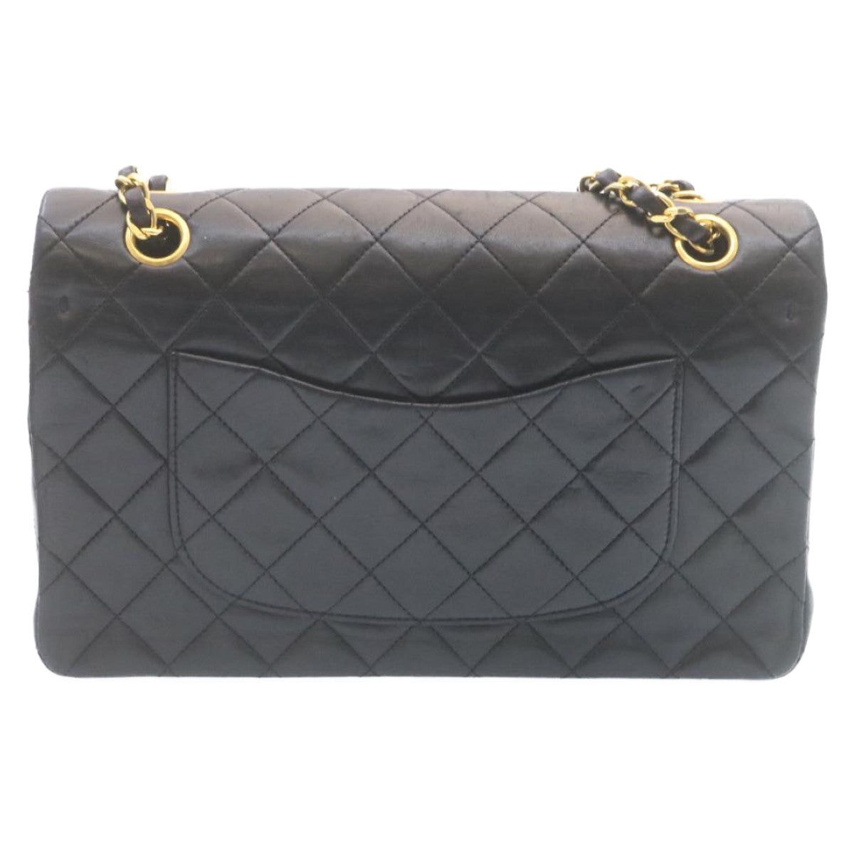 CHANEL Classic Matelasse 25 Chain Flap Shoulder Bag Lamb Skin Black  29001A