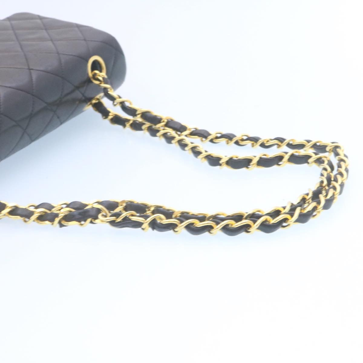 CHANEL Classic Matelasse 25 Chain Flap Shoulder Bag Lamb Skin Black  29001A