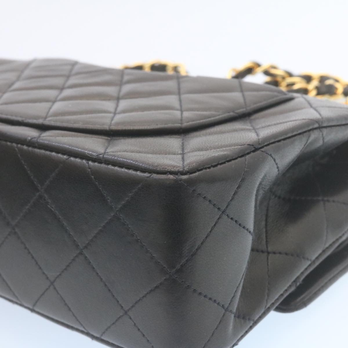 CHANEL Classic Matelasse 23 Chain Flap Shoulder Bag Lamb Skin Black  29002A