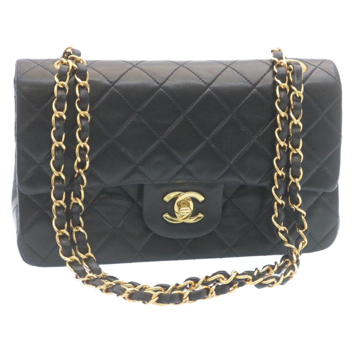 CHANEL Classic Matelasse 23 Chain Flap Shoulder Bag Lamb Skin Black  29002A