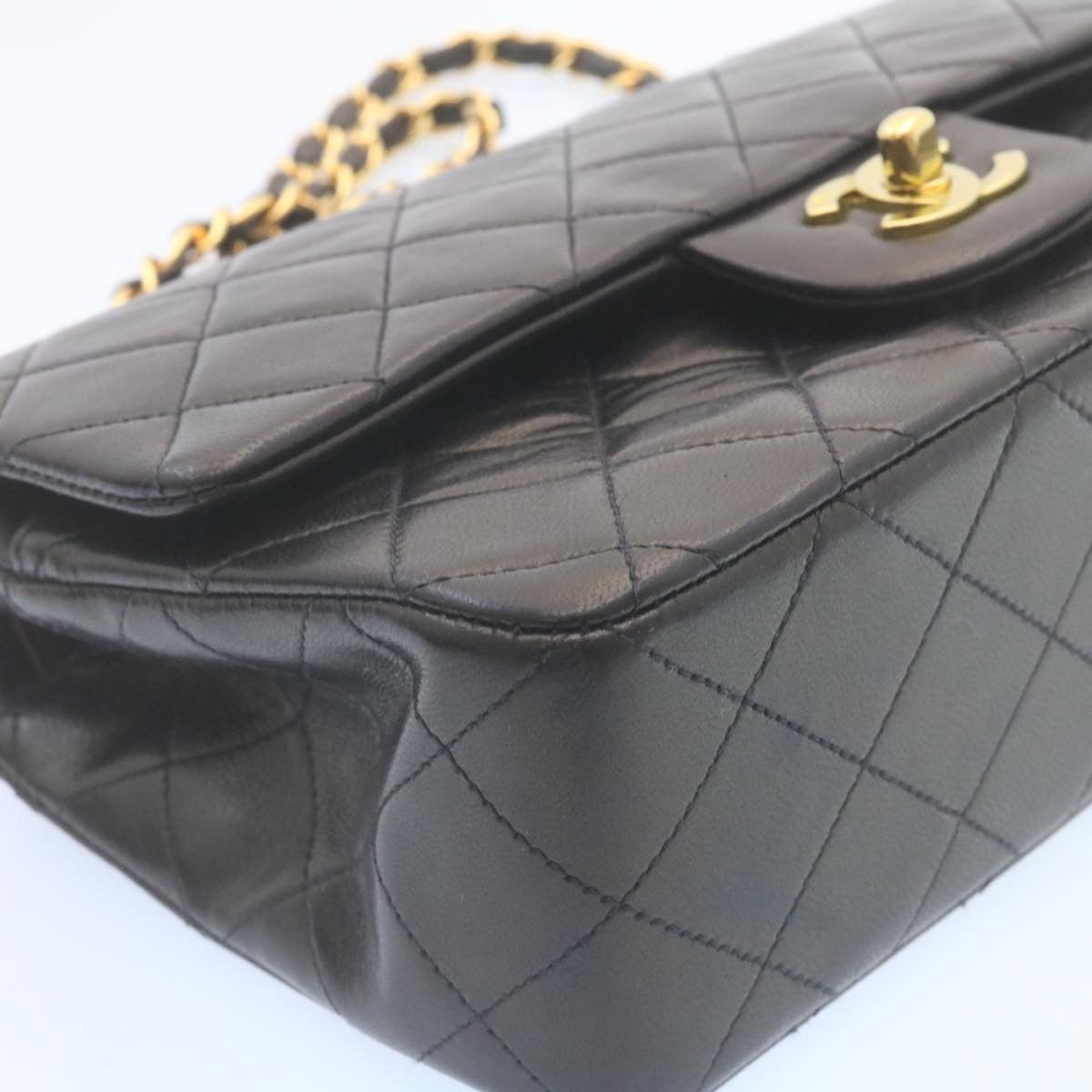 CHANEL Classic Matelasse 23 Chain Flap Shoulder Bag Lamb Skin Black  29002A