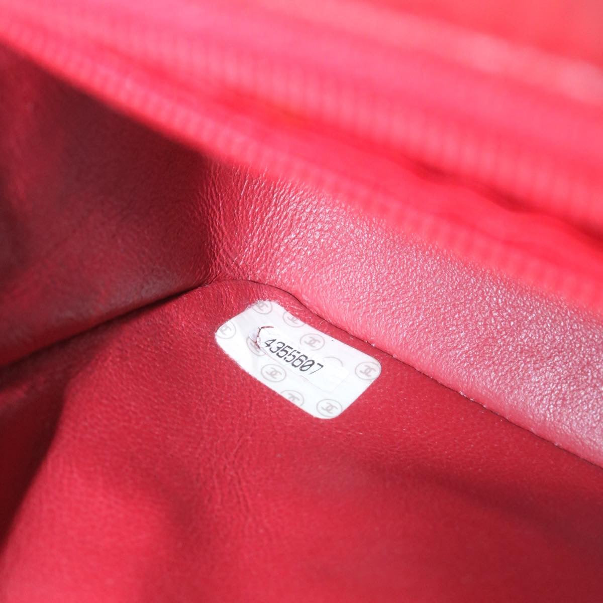 CHANEL Matelasse Chain Flap Shoulder Bag Lamb Skin Turn Lock Red CC  29038