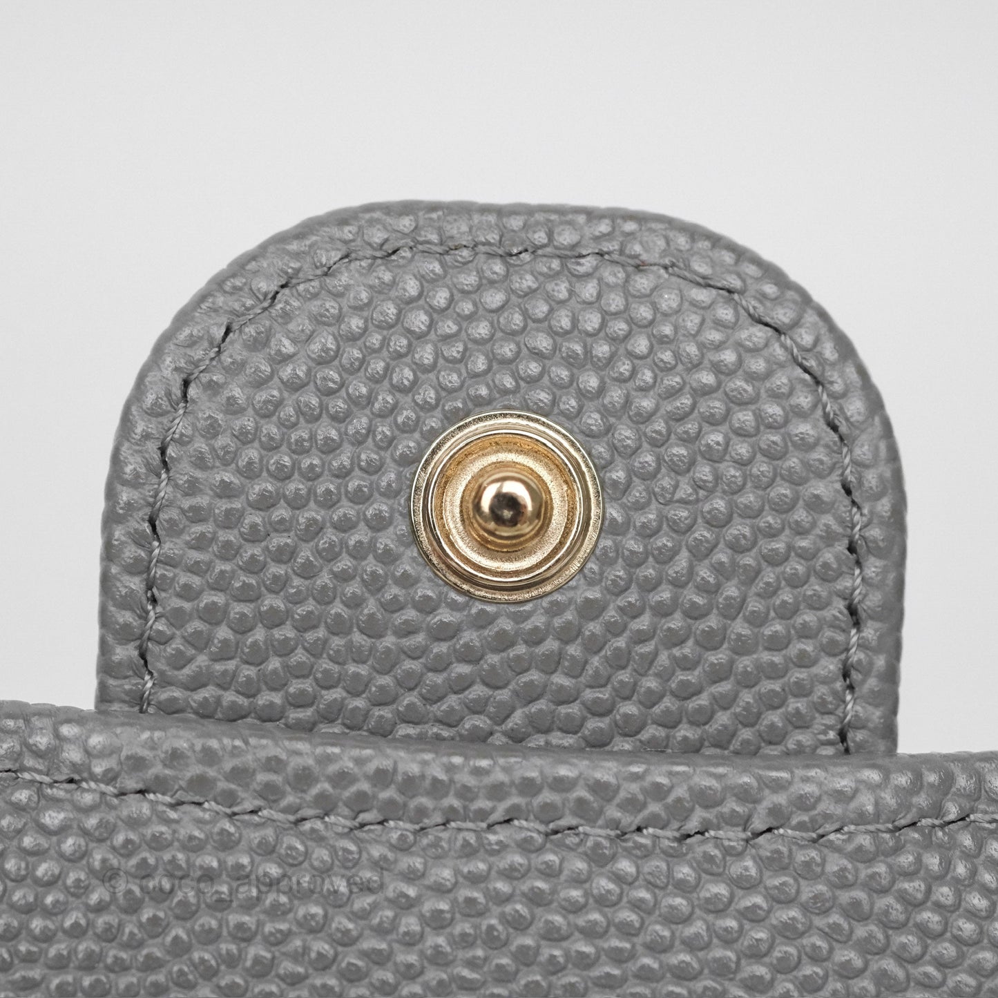 Chanel Classic Short Flap Wallet Grey Caviar Gold Hardware