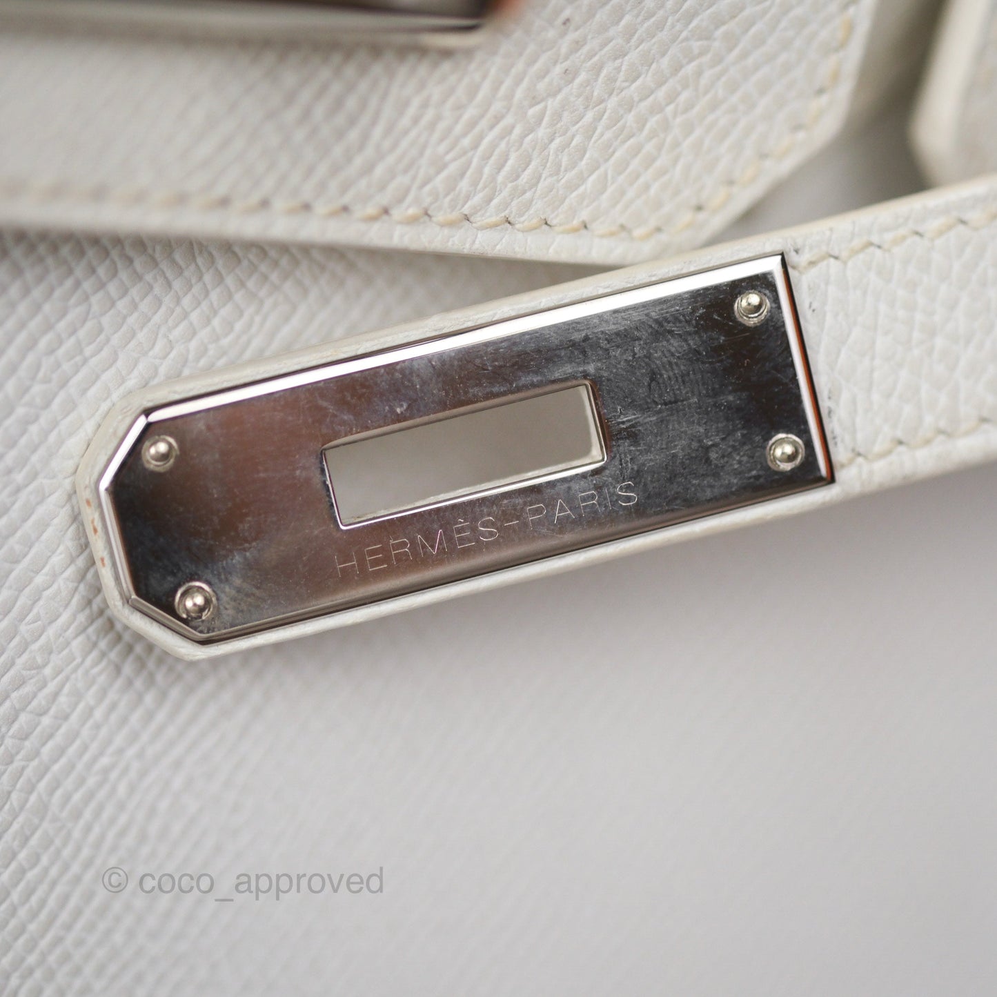 Hermès Birkin 30 Retourne White Epsom Palladium Hardware