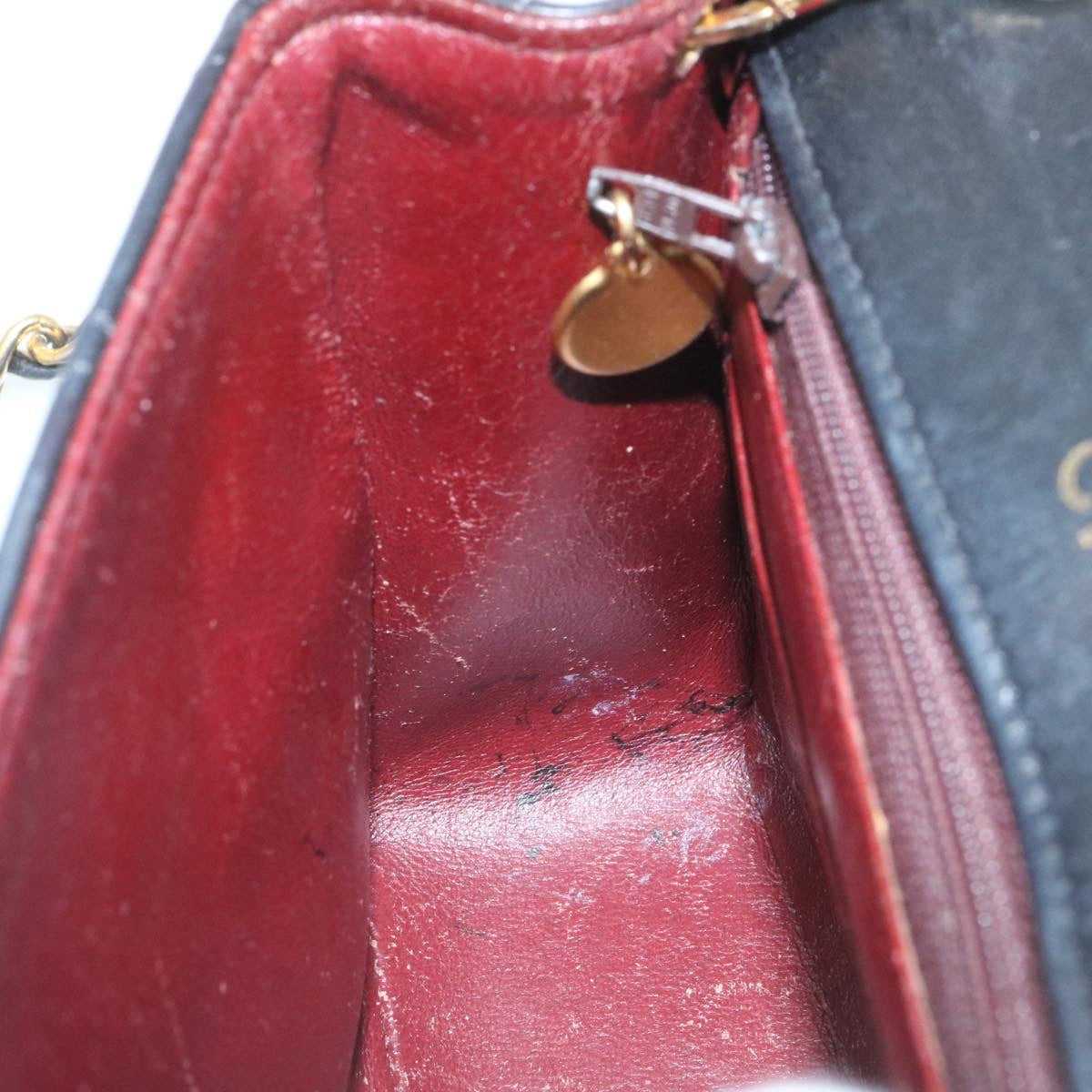 CHANEL Mini Matelasse Chain Flap Shoulder Bag Lamb Skin Black Gold  29069A