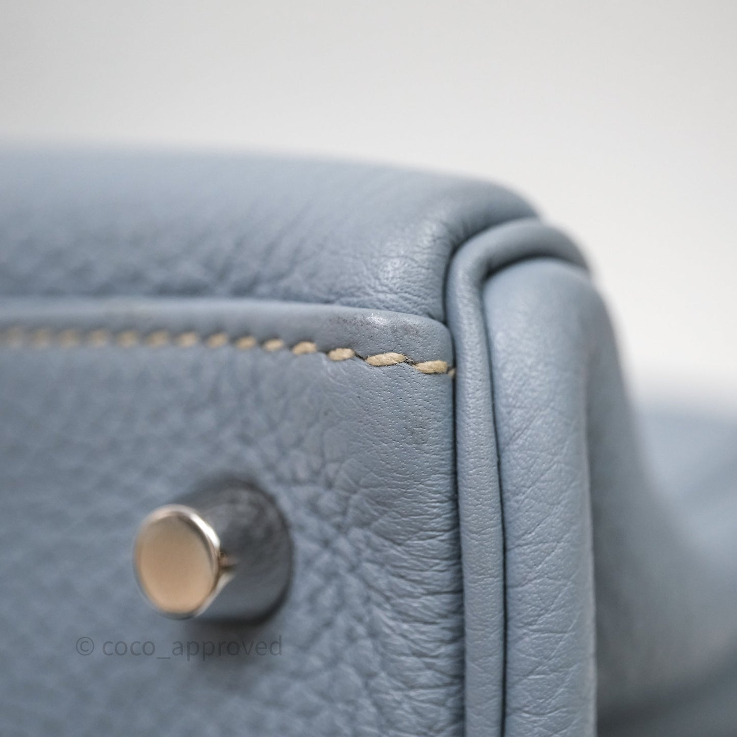 Hermès Kelly 28 Bleu Lin J7 Togo Palladium Hardware