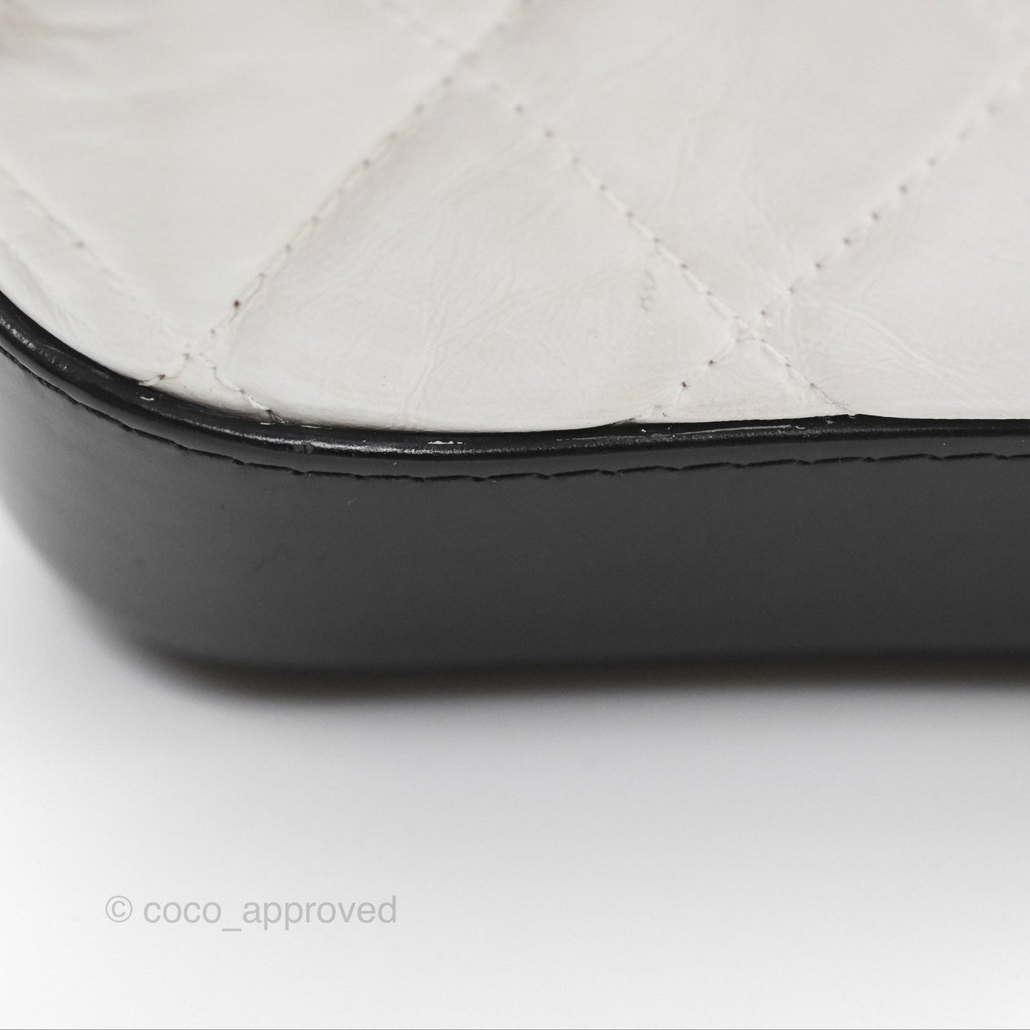Chanel Small Gabrielle Hobo Quilted Black White Aged Calfskin