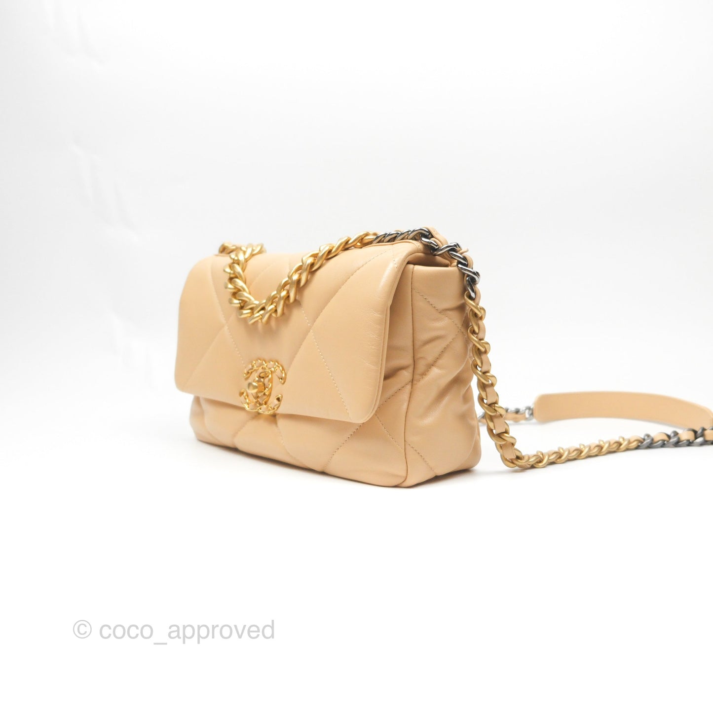 Chanel 19 Small Beige Mixed Hardware 22C