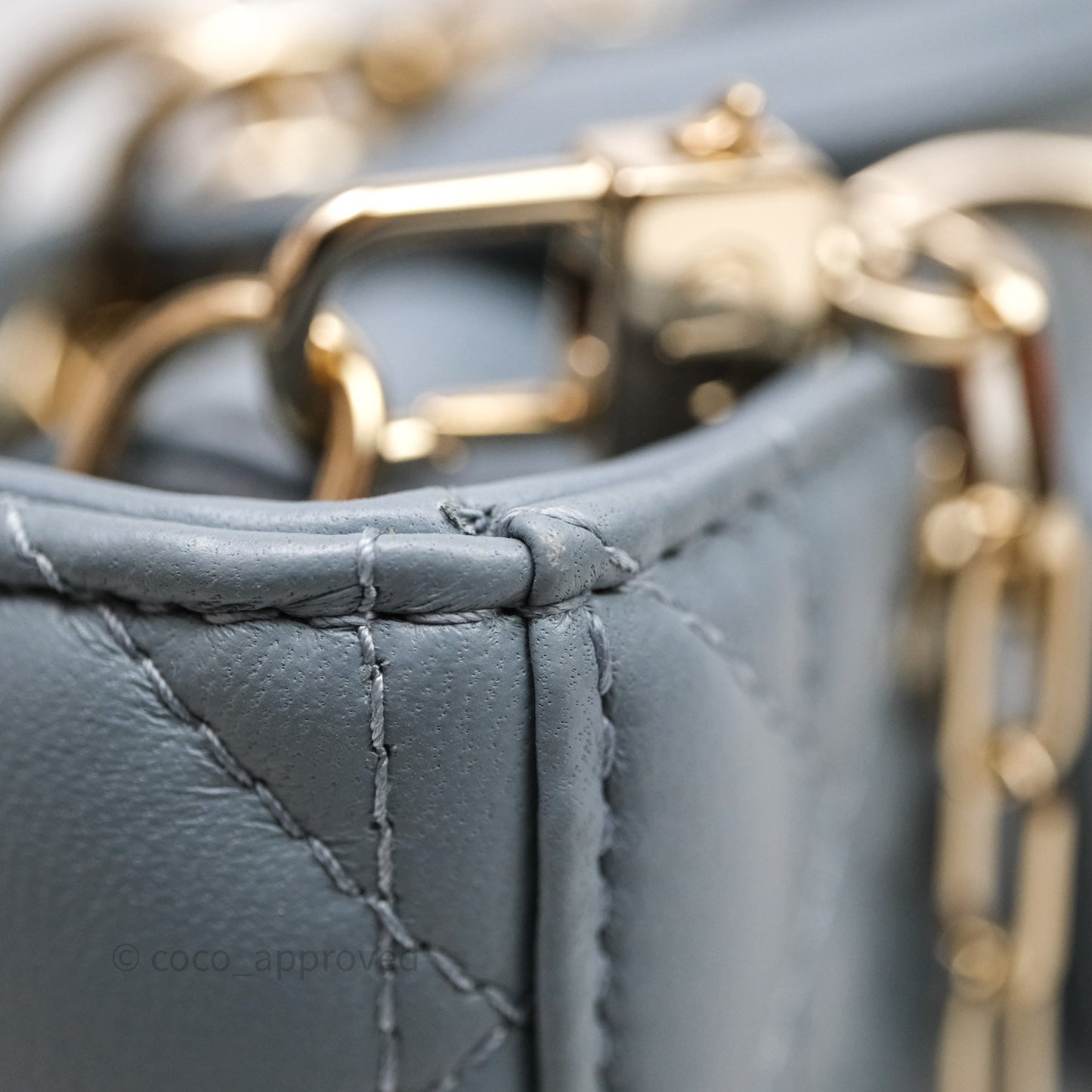 Christian Dior Micro Lady D-Joy Bag Blue Cannage Lambskin Light Gold Hardware