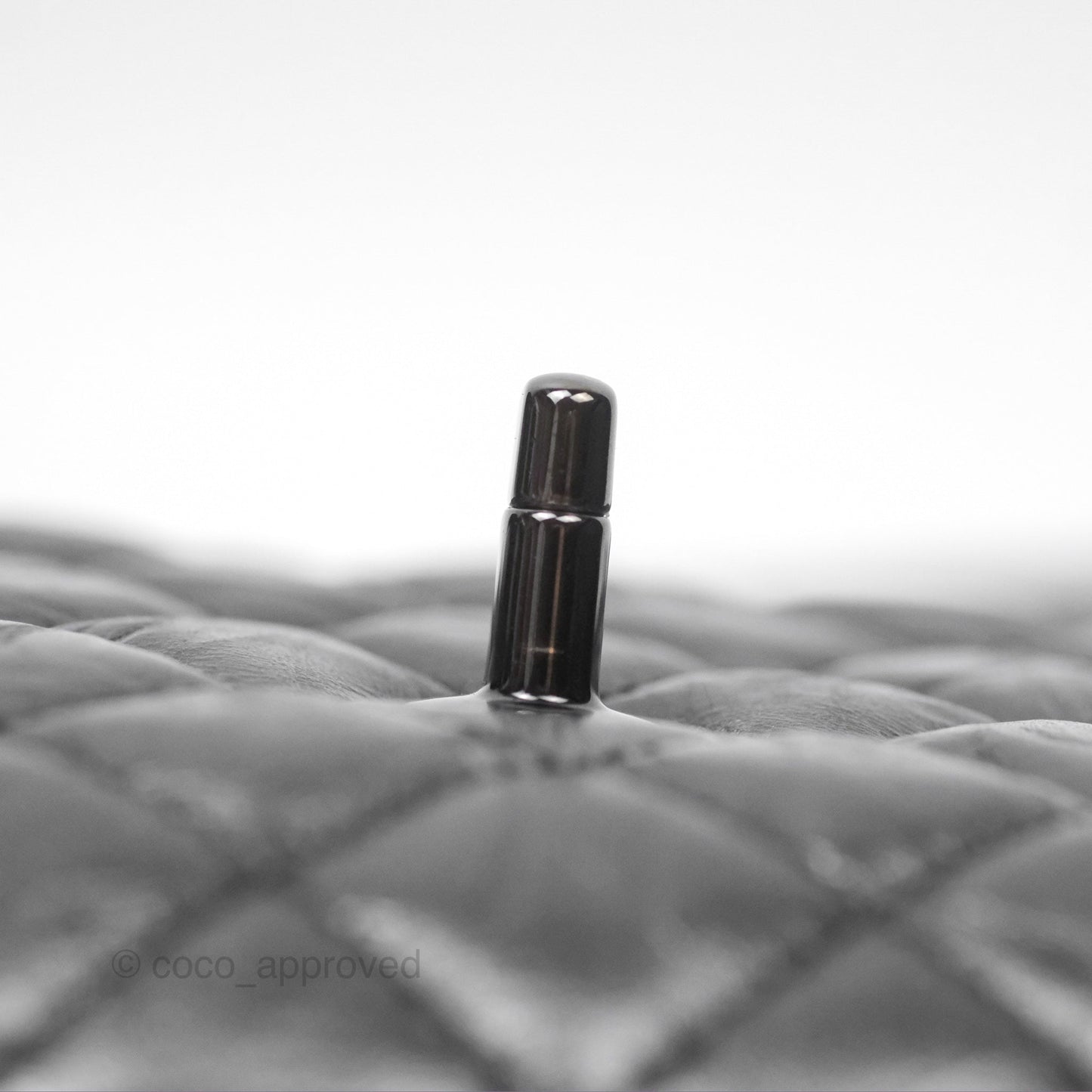 Chanel Medium Coco Handle Quilted Aged Calfskin Iridescent Dark Grey So Black Hardware