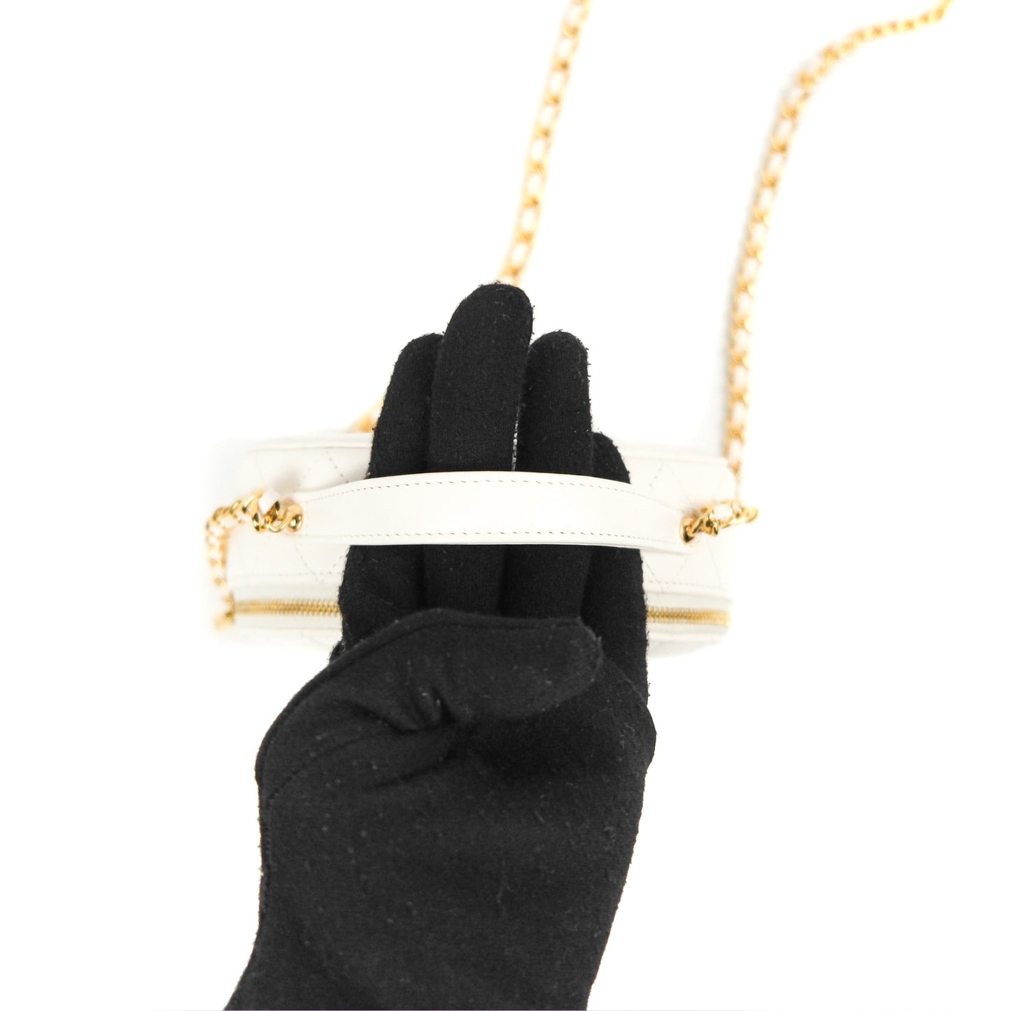 Chanel Small Clutch With Chain White Lambskin Gold Hardware 23C