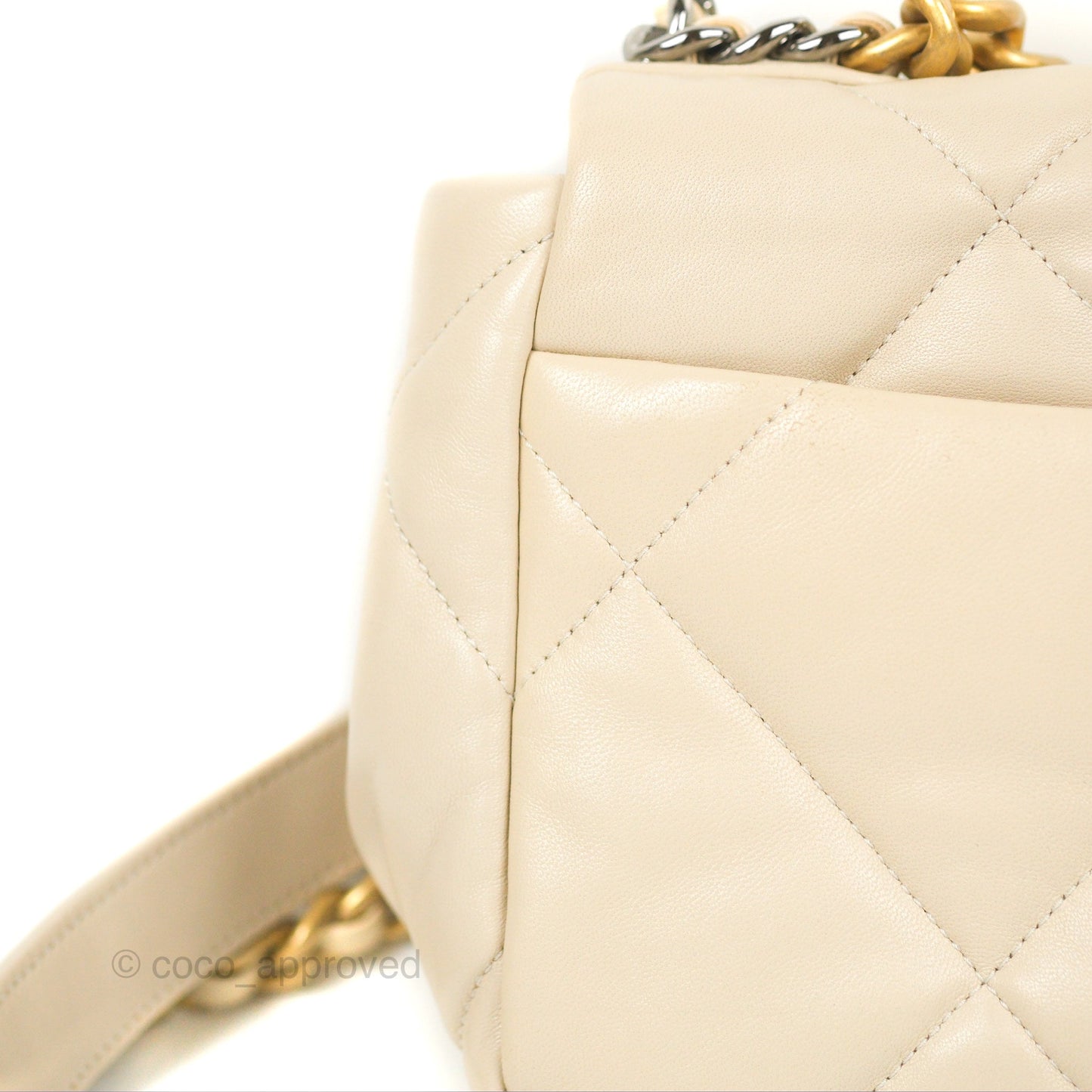 Chanel 19 Small Ivory Beige Mixed Hardware