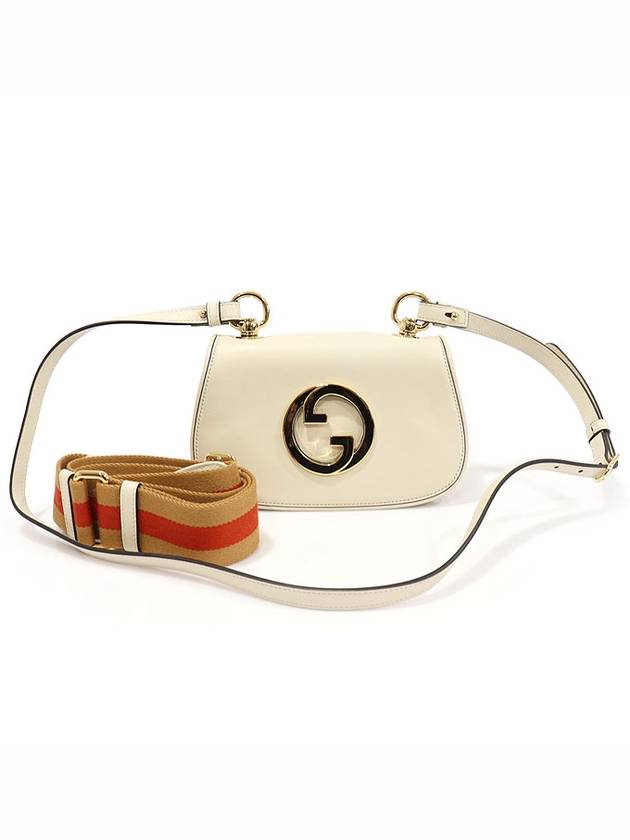 Luxury Gucci Trending 2025 698643 White Leather Round Interlocking G Blondie Mini Shoulder Bag 2WAY