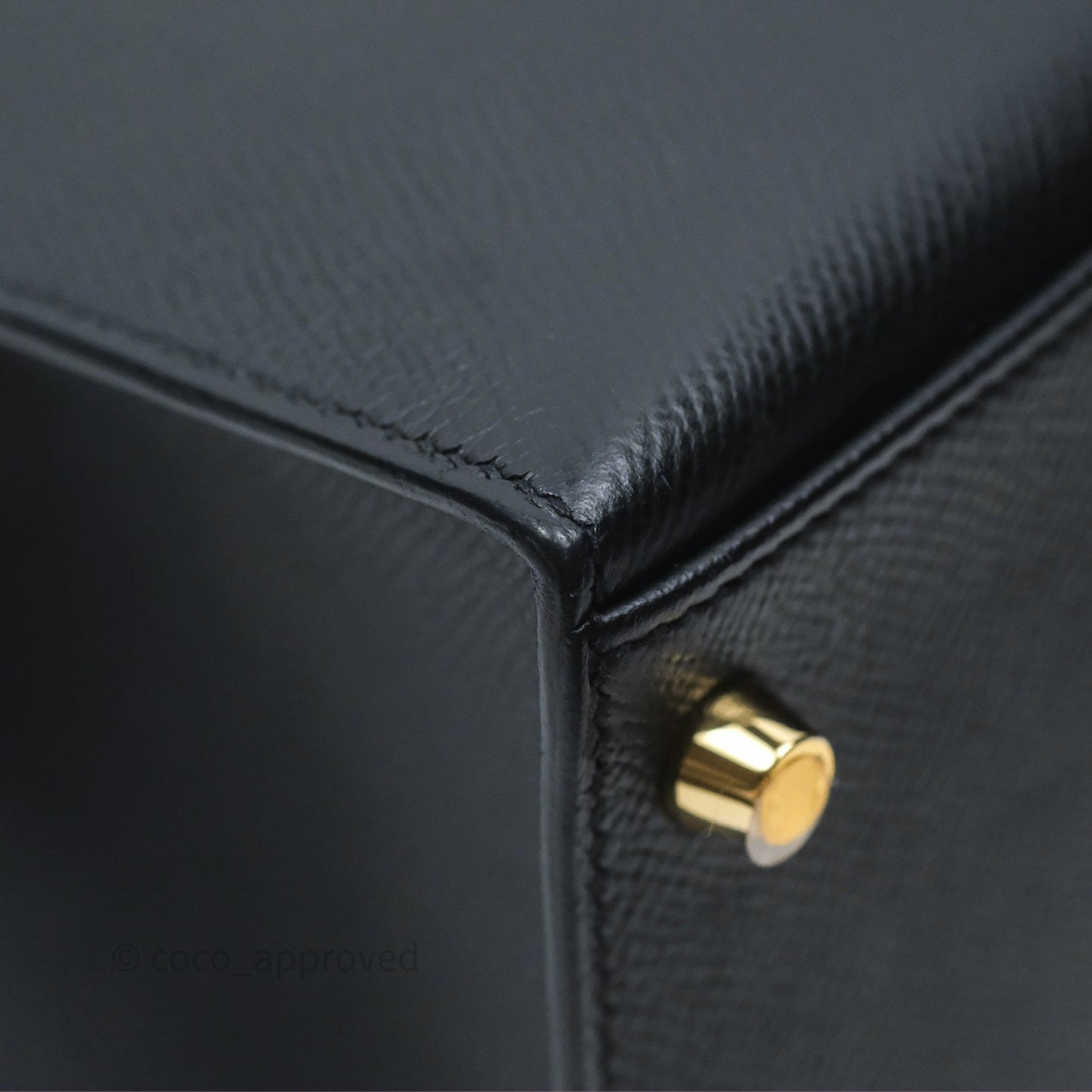Hermès Kelly 28 Sellier Noir Black 89 Epsom Gold Hardware