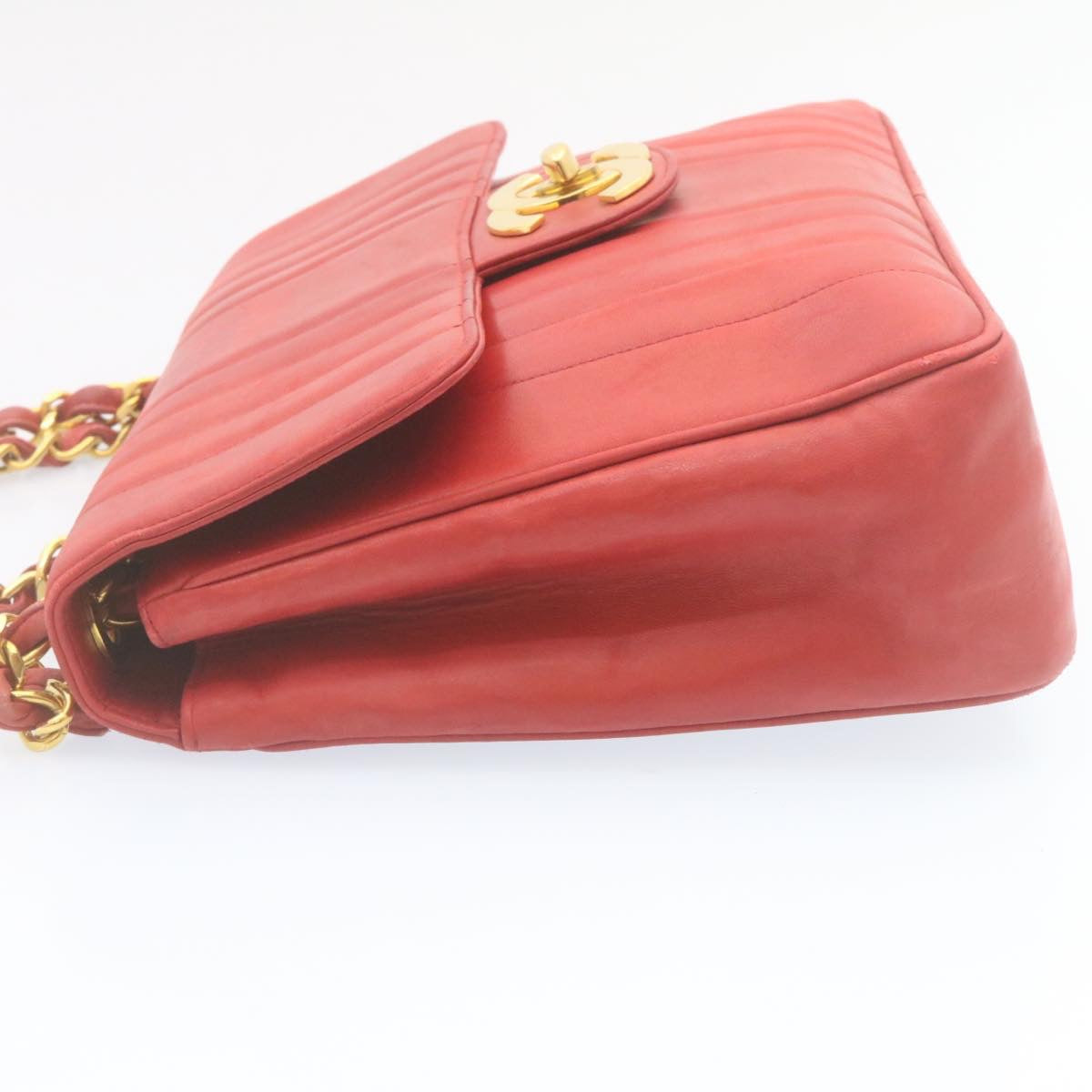 Luxury Chanel Mademoiselle Big Coco Double Chain Shoulder Bag Lamb Skin Red  29129A