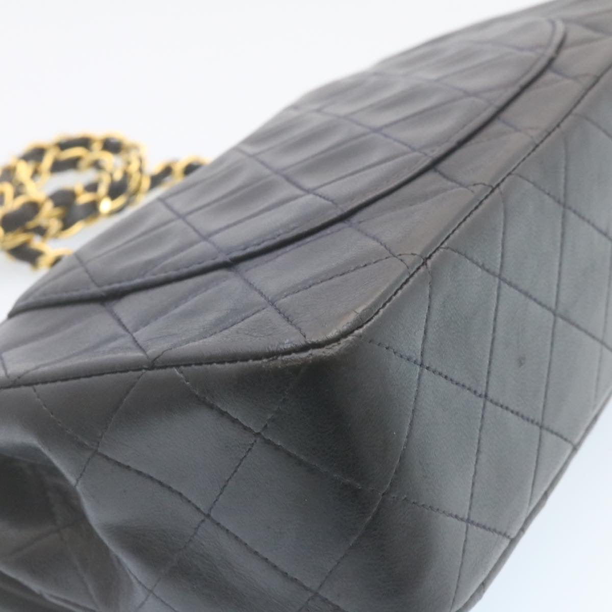 CHANEL Classic Matelasse 23 Chain Flap Shoulder Bag Lamb Skin Black  29130A