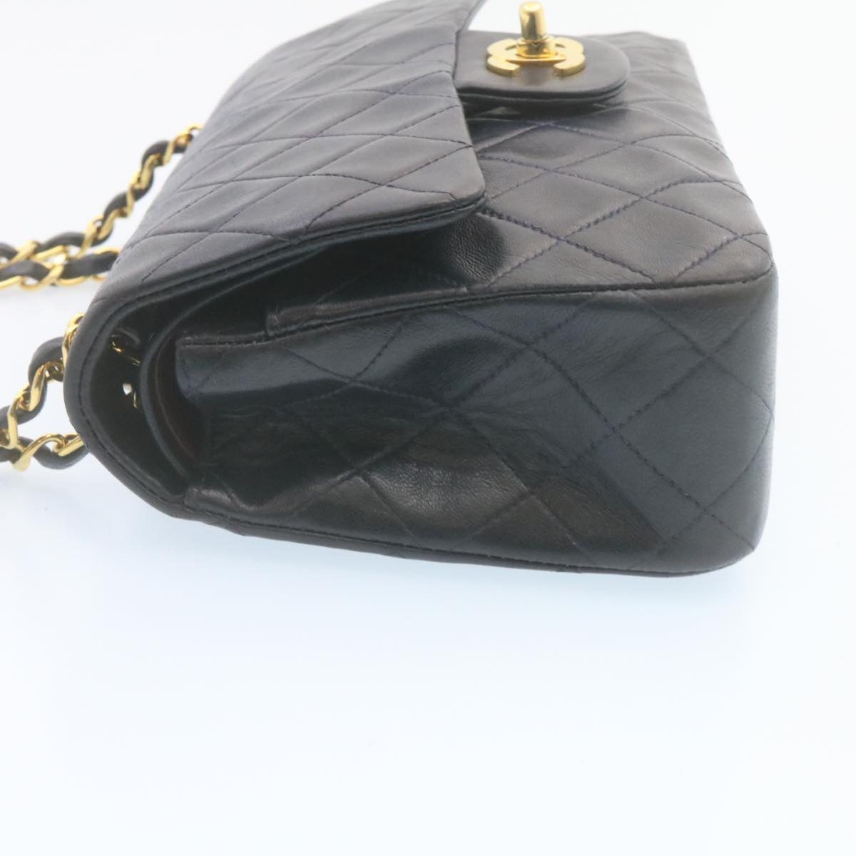 CHANEL Classic Matelasse 23 Chain Flap Shoulder Bag Lamb Skin Black  29130A