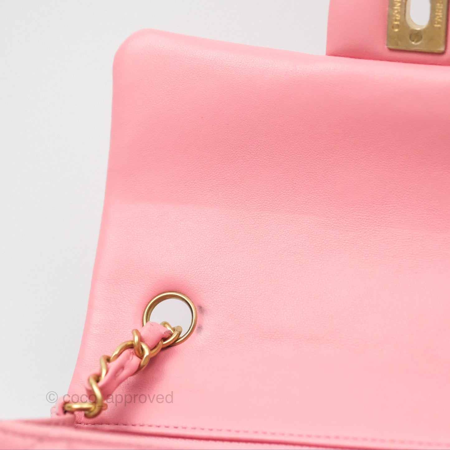 Chanel Quilted Mini Rectangular Pink Lambskin Gold Hardware