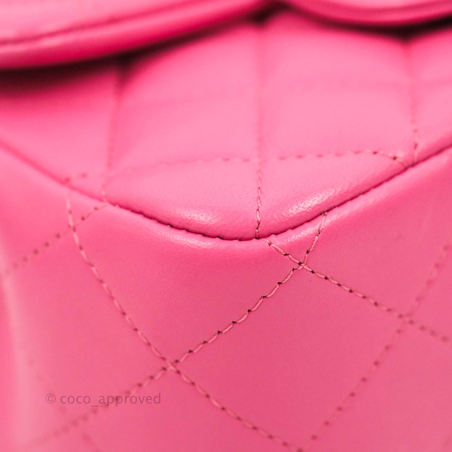 Chanel Classic Quilted Mini Square Flap Pink Lambskin Silver Hardware 19C