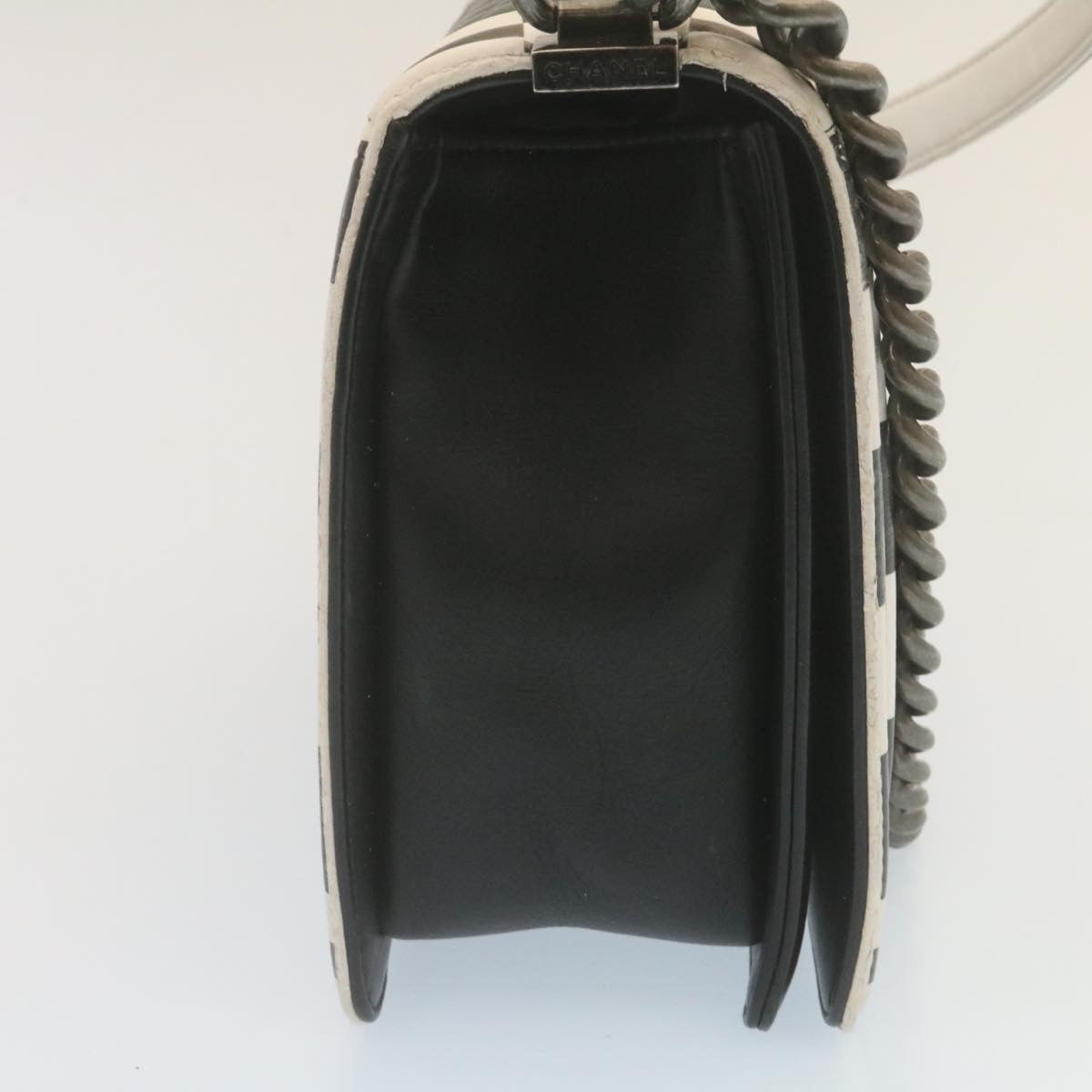 Luxury Chanel Matelasse Boy  Chain Shoulder Bag Lamb Skin Black CC  29190A