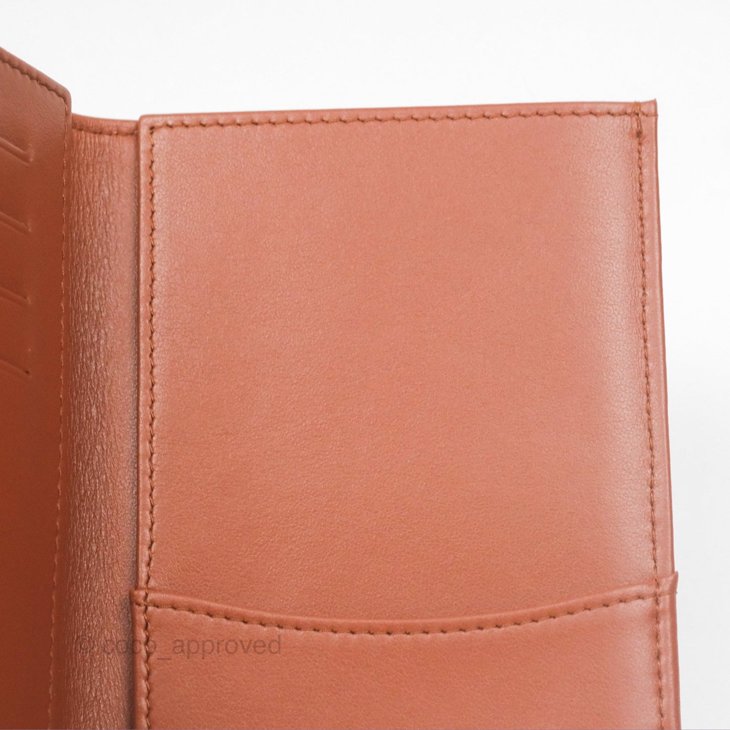 Chanel 19 Quilted Passport Holder Tan Lambskin Gold Hardware