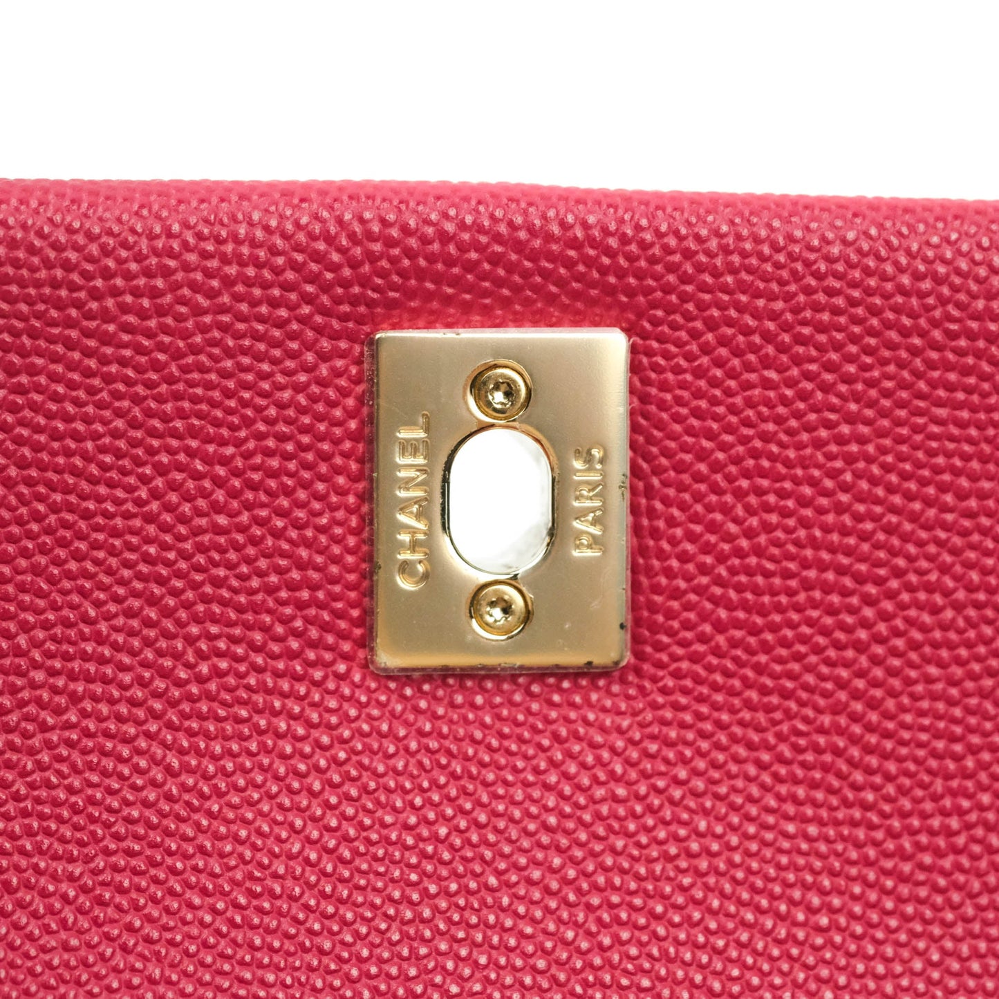 Chanel Small Coco Handle Quilted Caviar Rosy Red Gold Hardware