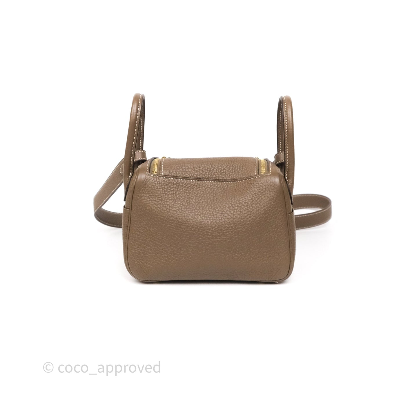 Hermès Mini Lindy 20 Etoupe 18 Clemence Gold Hardware