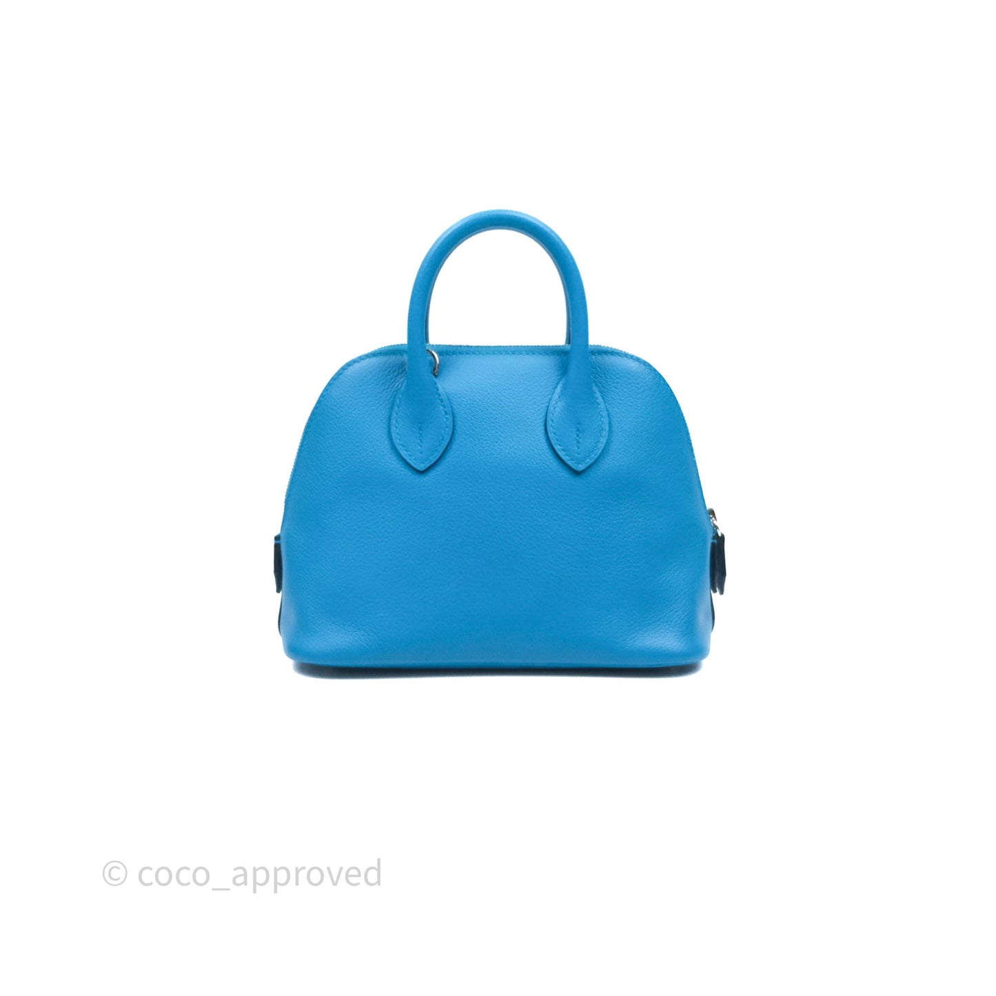 Hermès Bolide Mini 1923 Bleu Frida 0F/ Rose Mexico 0D Evercolor Palladium Hardware