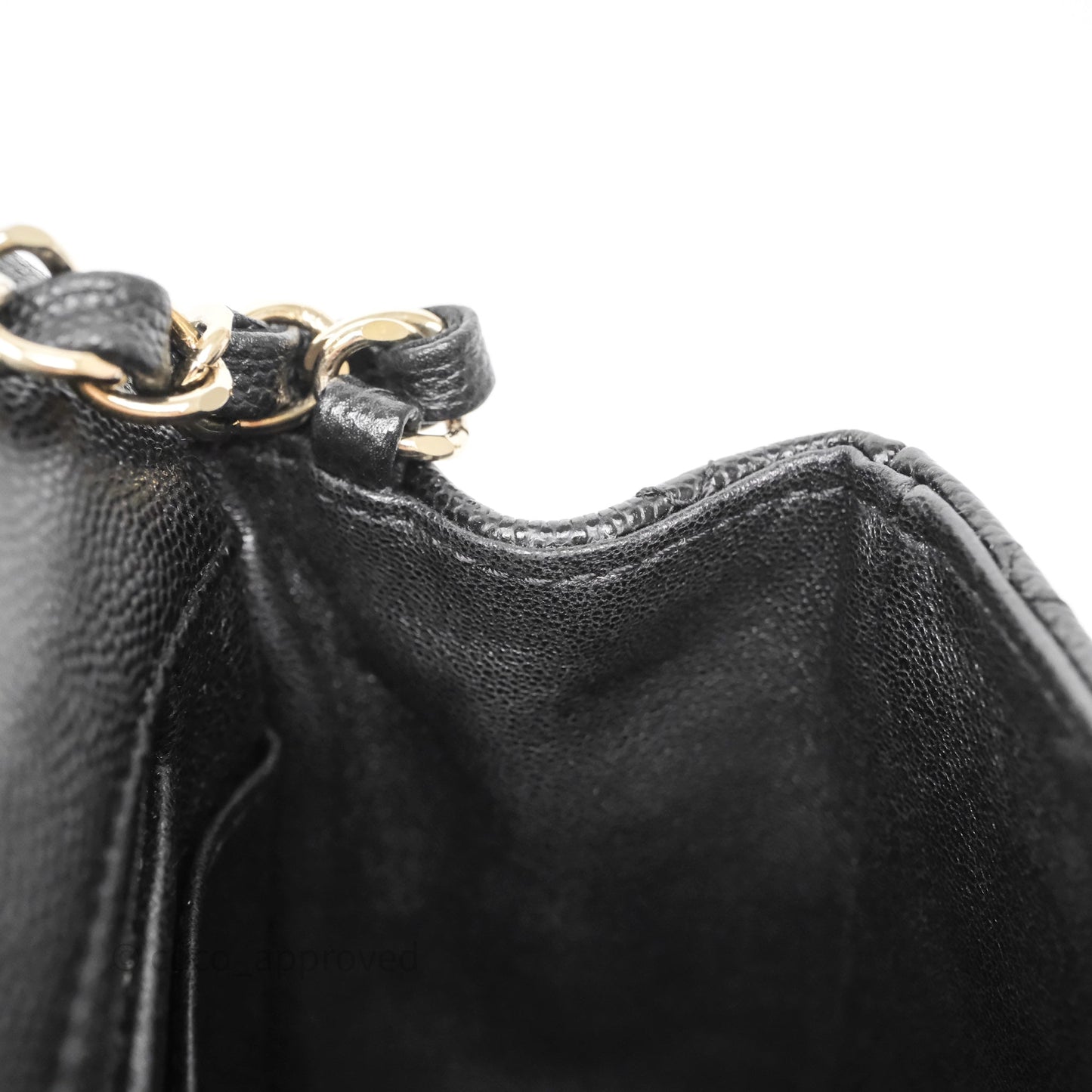 Chanel Mini Square Black Caviar Gold Hardware