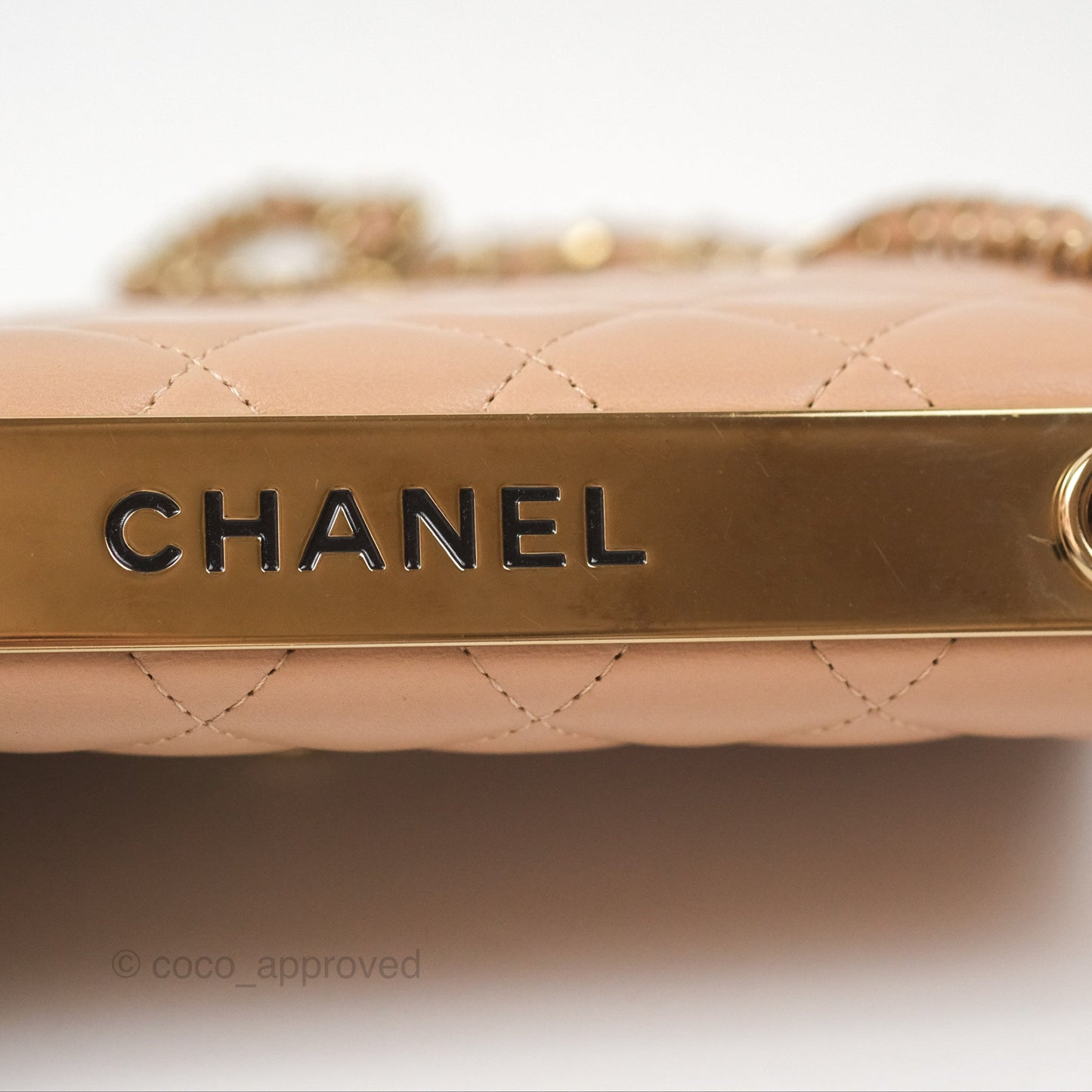 Chanel Trendy CC WOC Quilted Beige Lambskin Gold Hardware